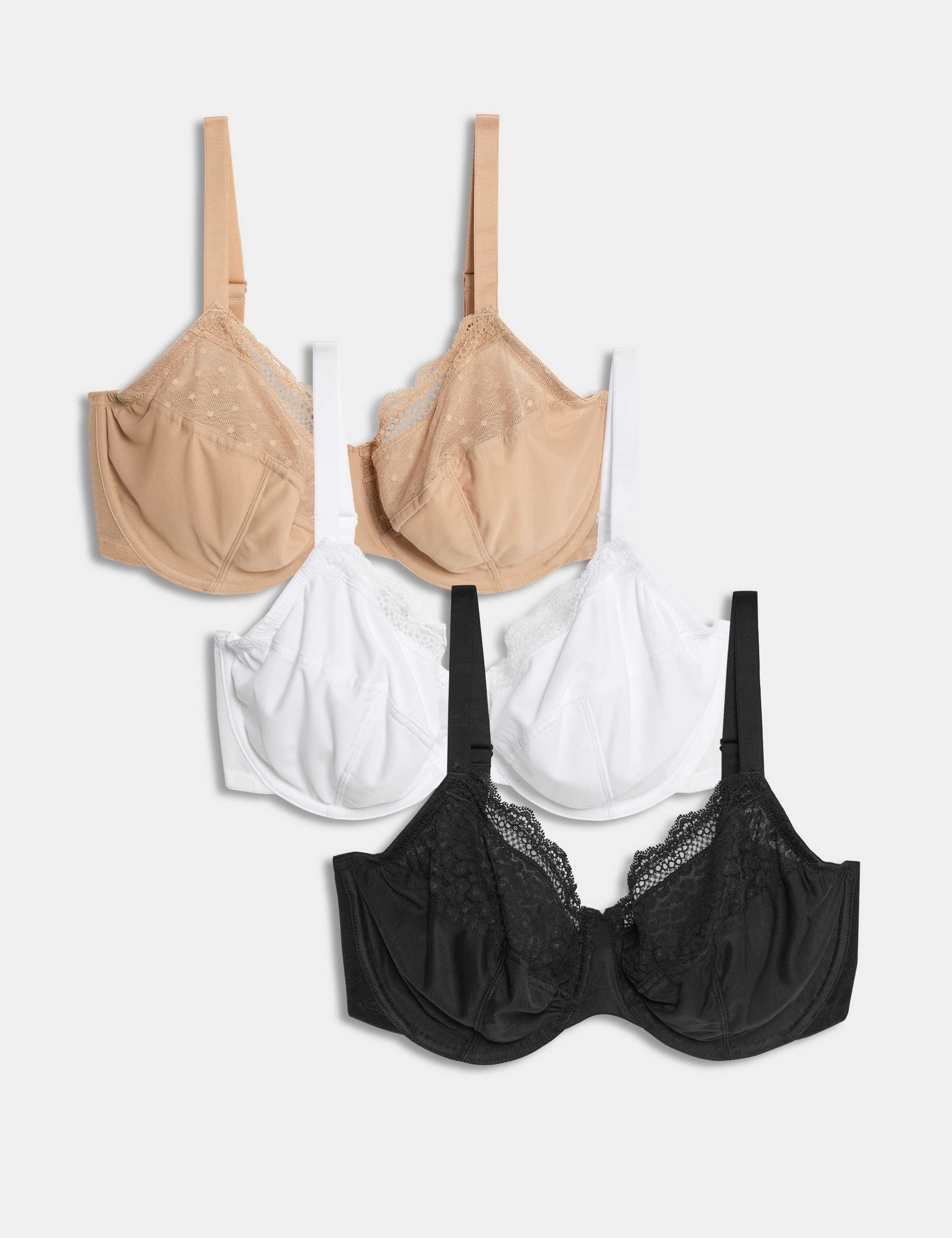 3pk Wired Full Cup Bras F-H 1 of 3