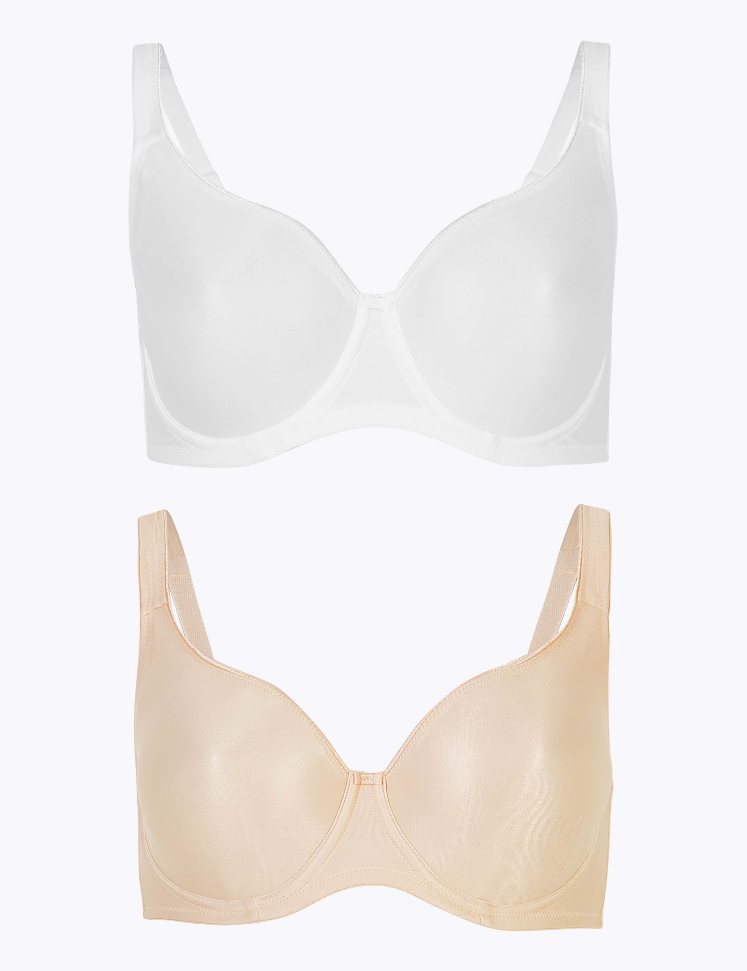 2 Pack Smoothing Minimiser Full Cup Bras C-G 1 of 7