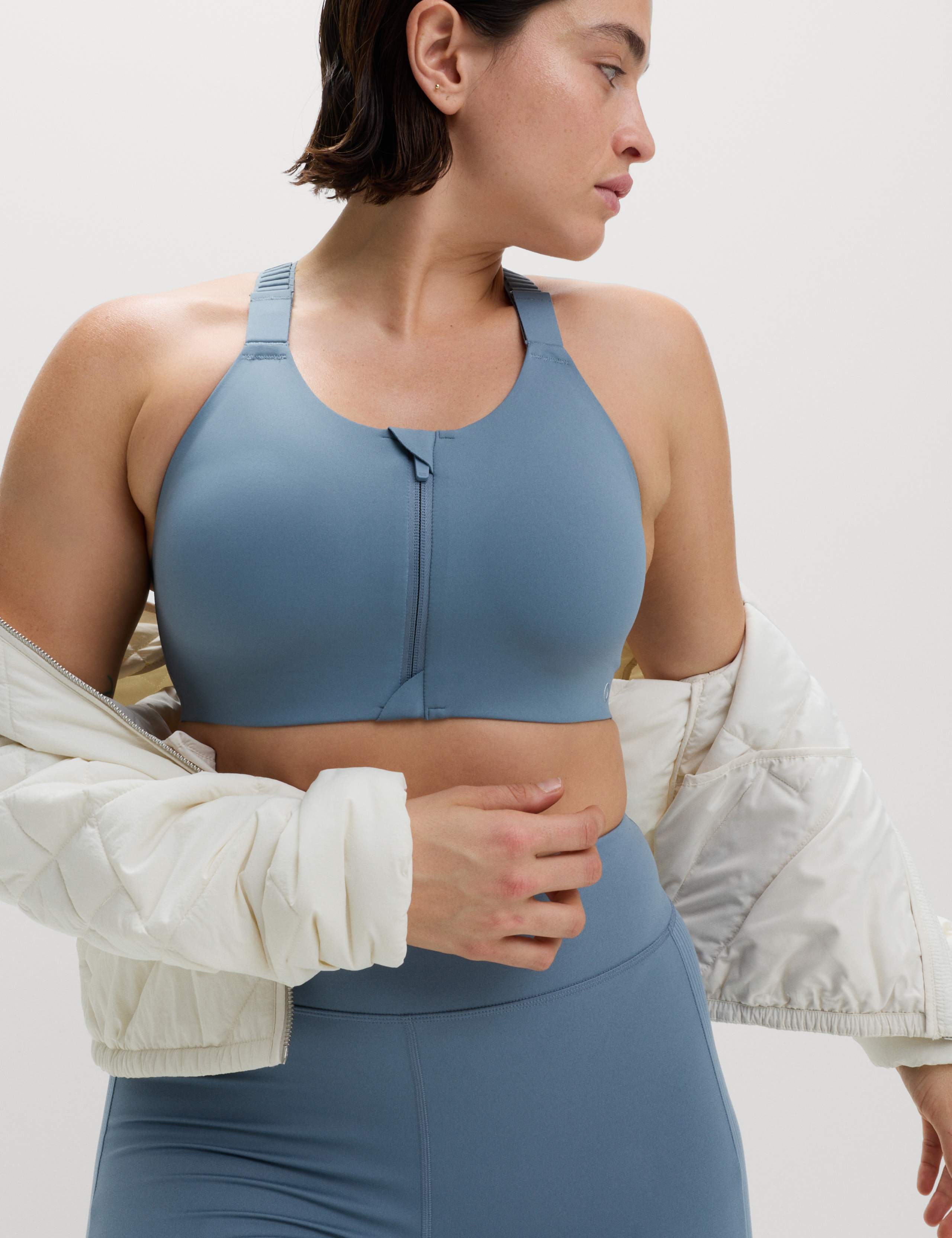 Ultimate Support Zip Up Non Wired Sports Bra A-GG 8 of 8