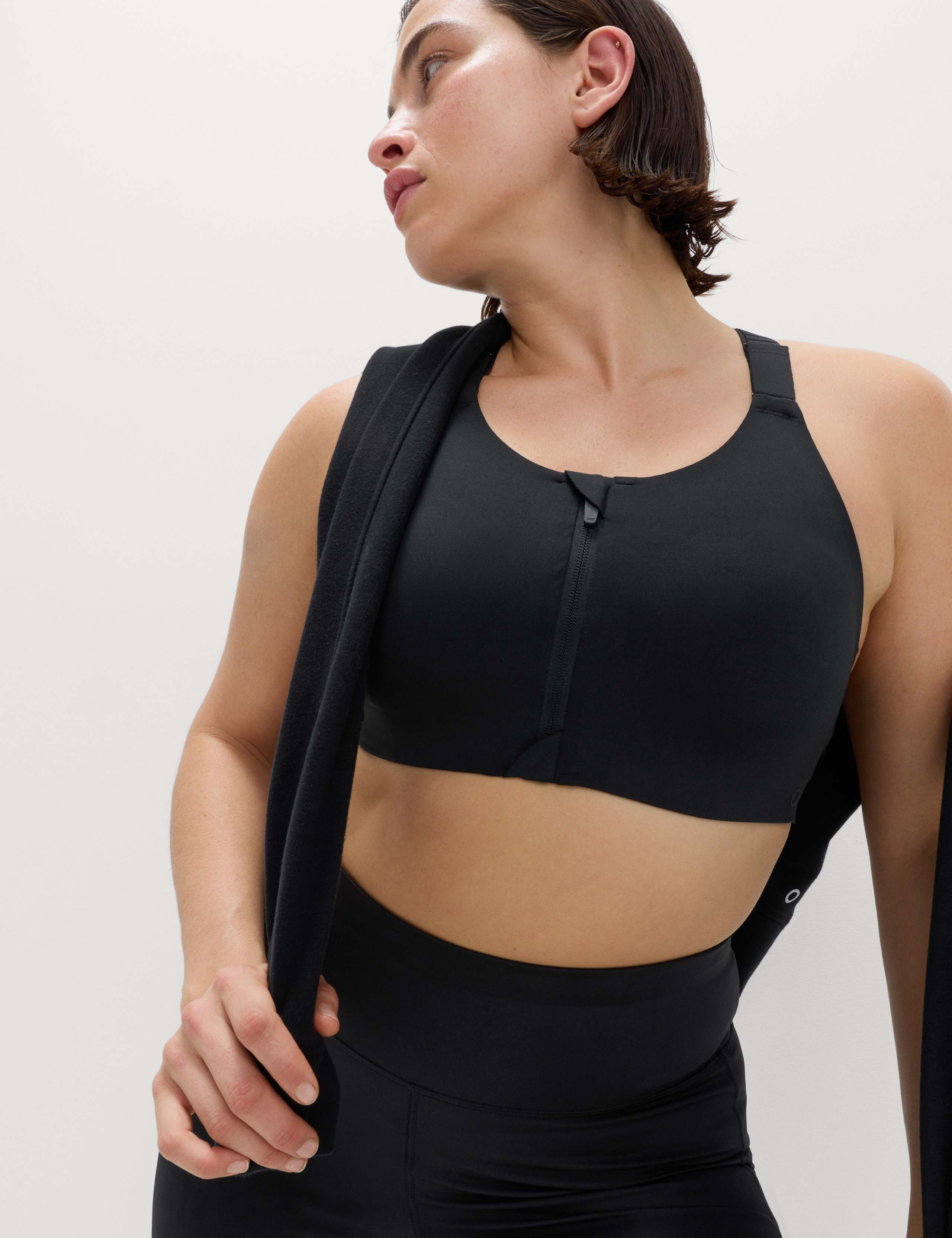 Ultimate Support Zip Up Non Wired Sports Bra A-GG 1 of 7