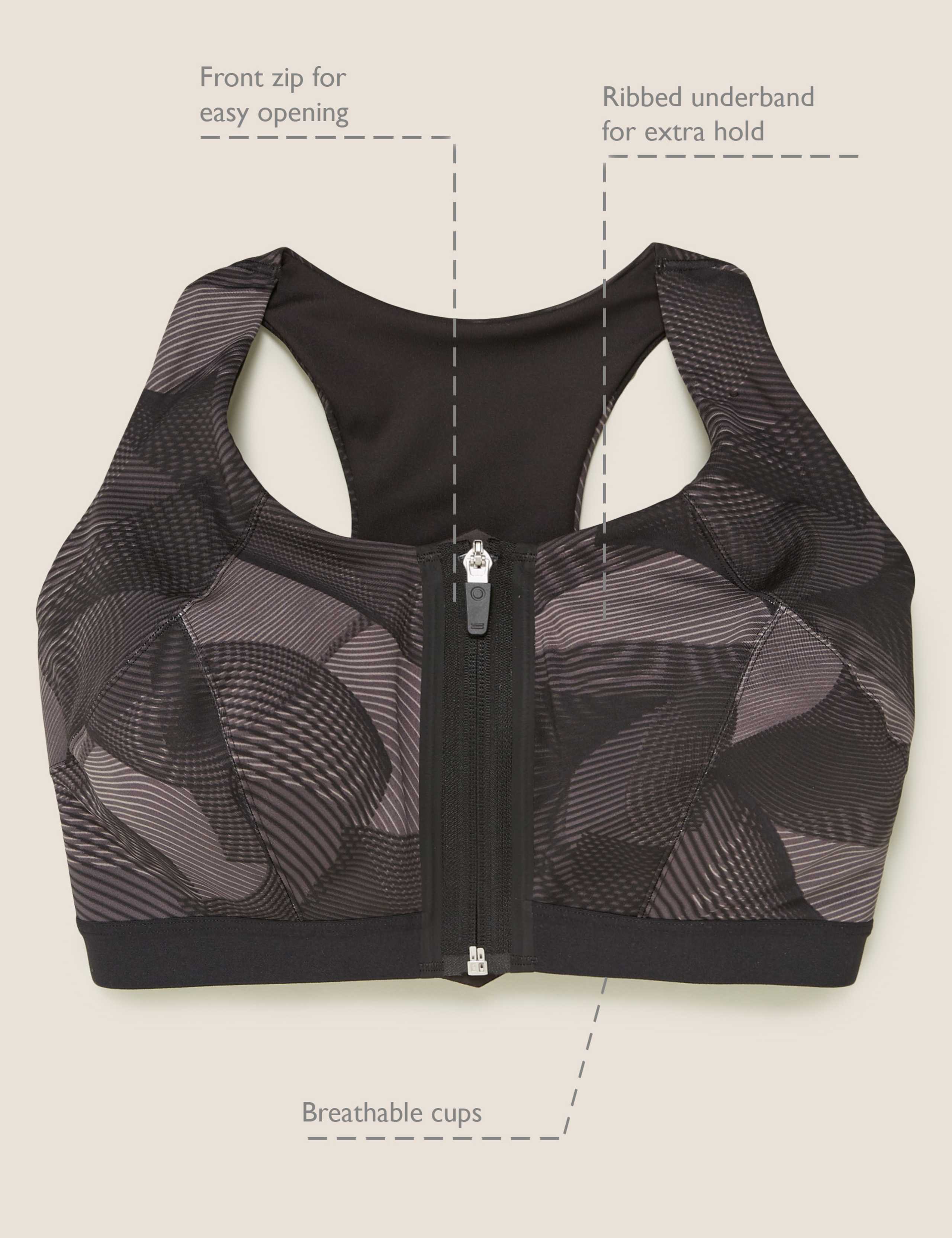 Ultimate Support Zip Front Sports  Bra F-H 7 of 7