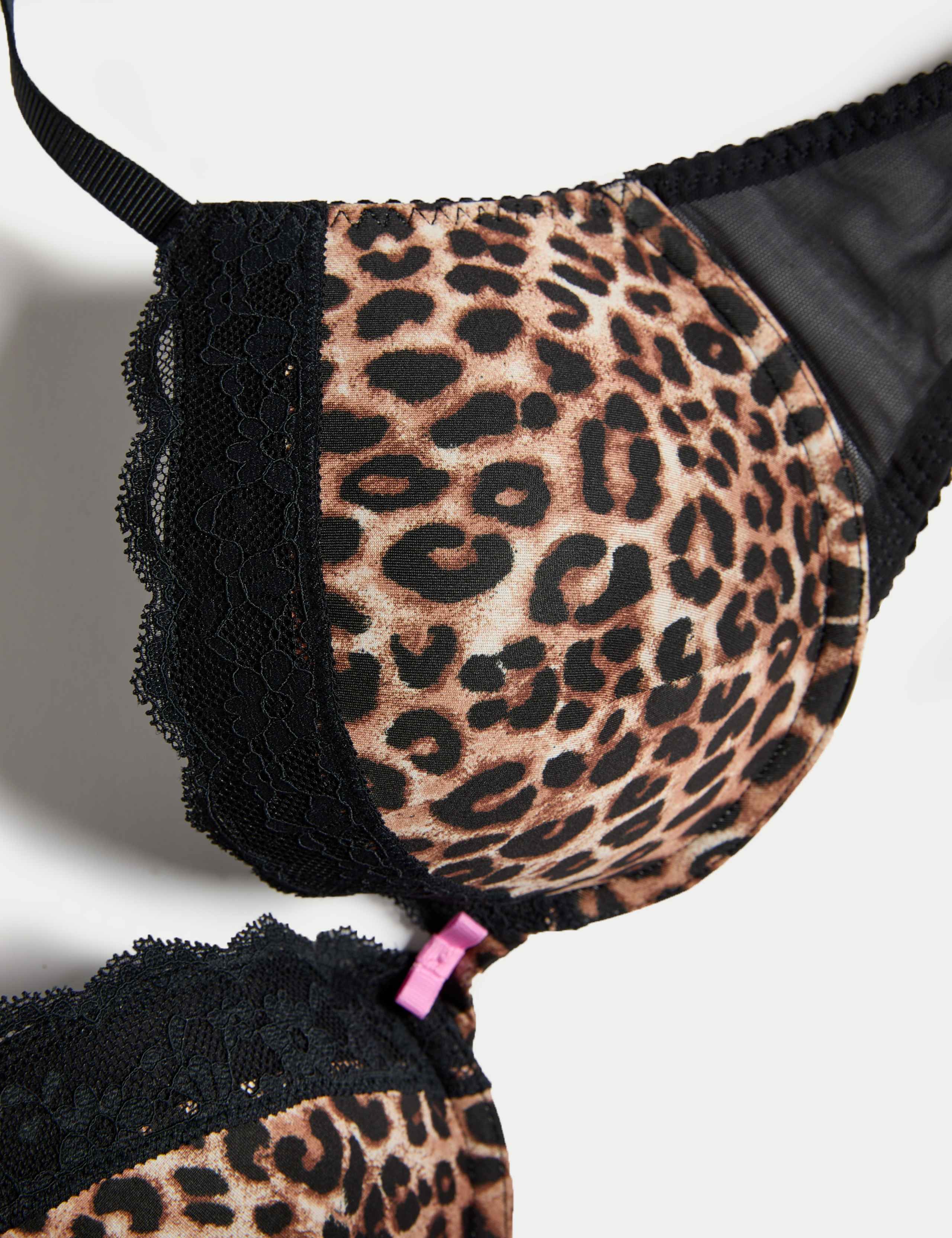 Printed Lace Trim Wired Push-Up Bra A-E 6 of 7