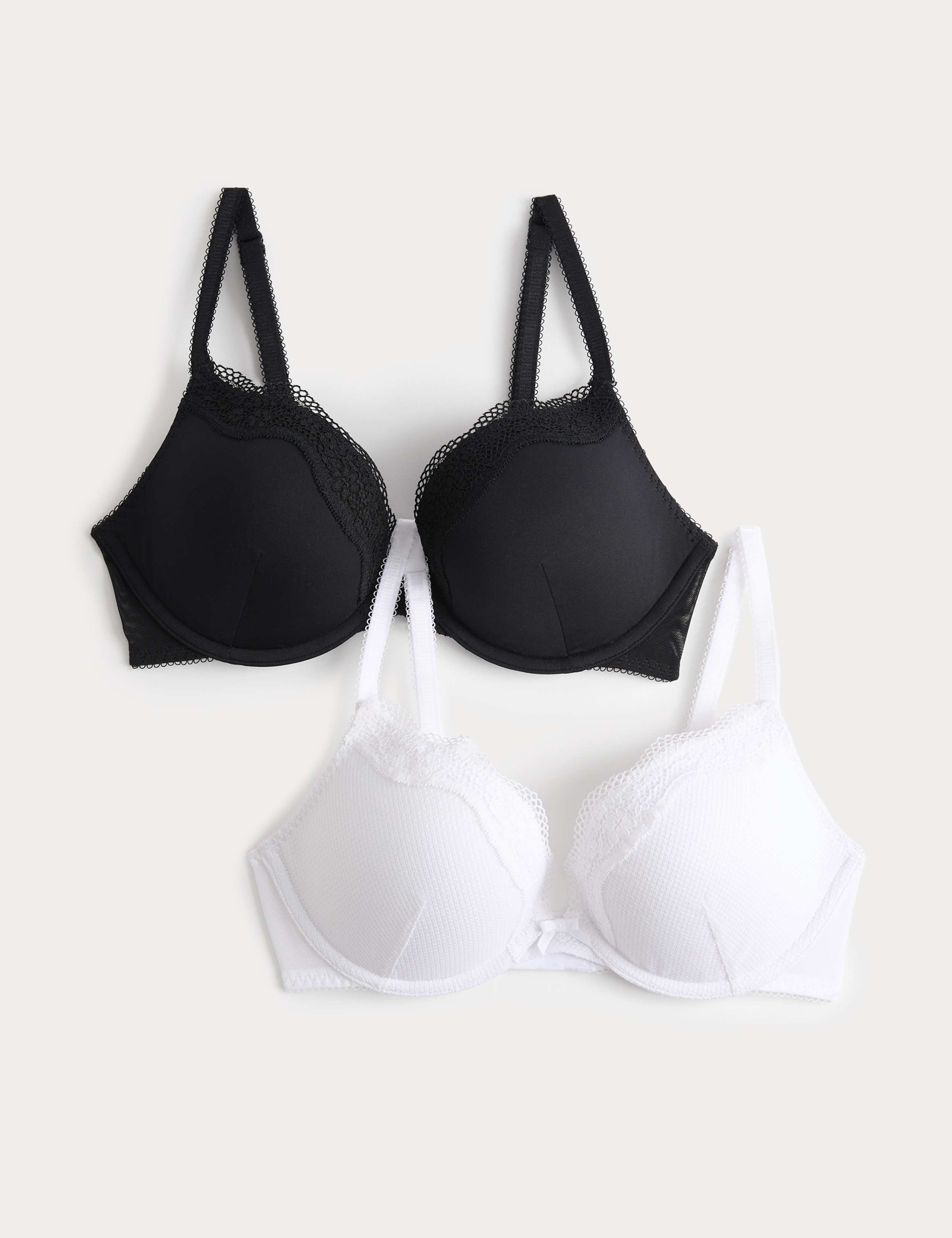 2 Pack Jasmine Lace Wired Push Up Bras A-E 1 of 7