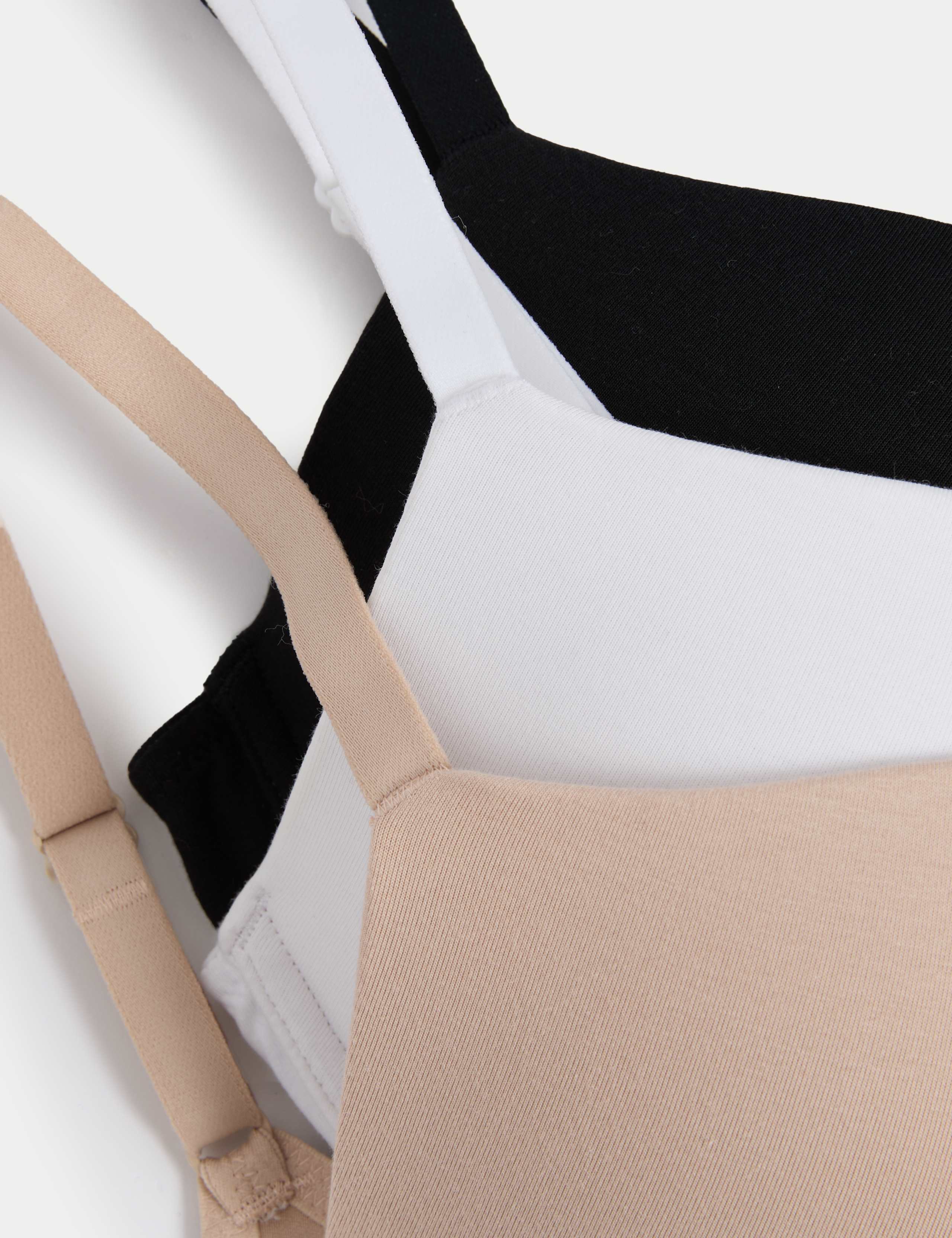 3pk Cotton Wired Push-Up Bras A-E 2 of 3