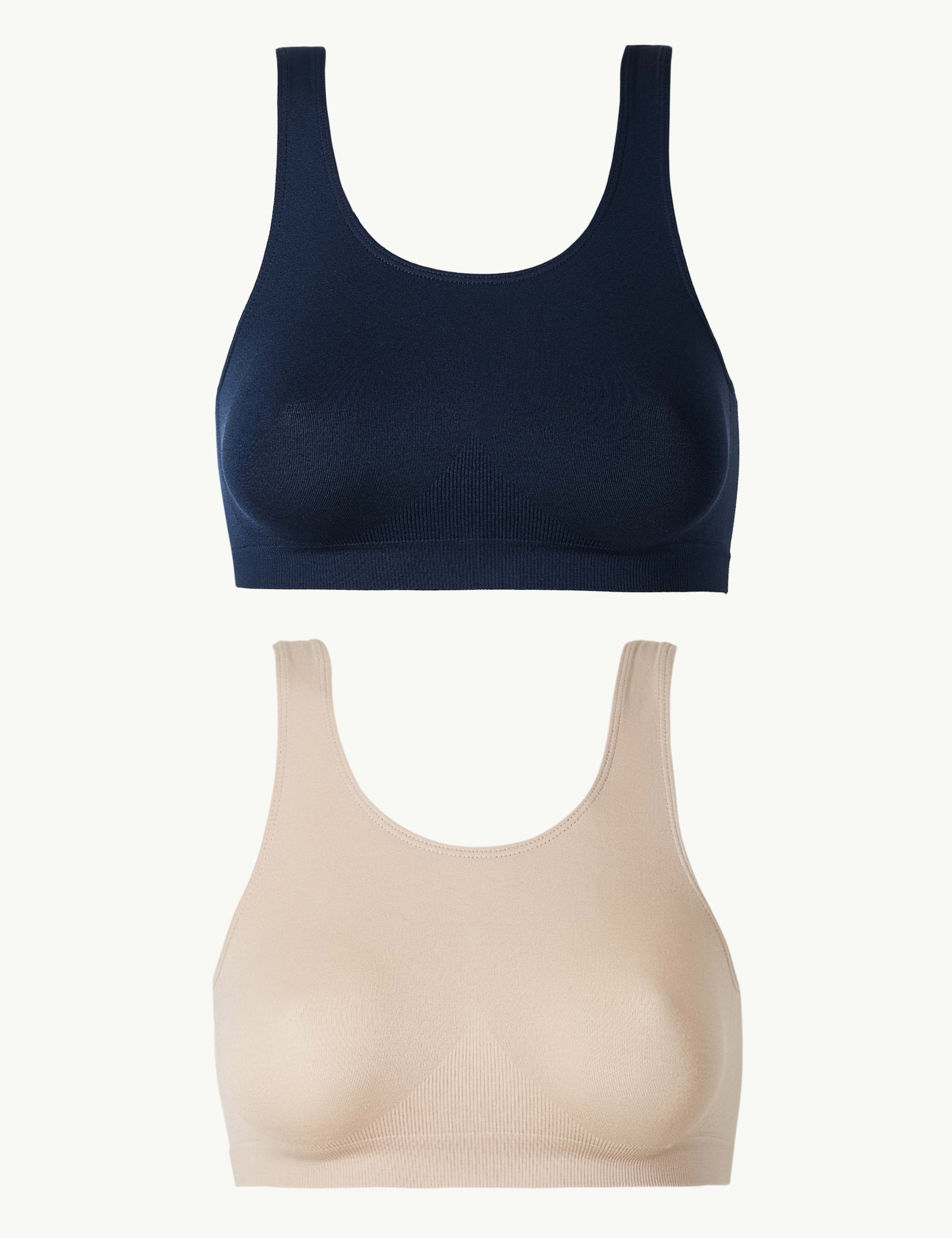 2 Pack Non-Padded Full Cup Crop Tops 1 of 3