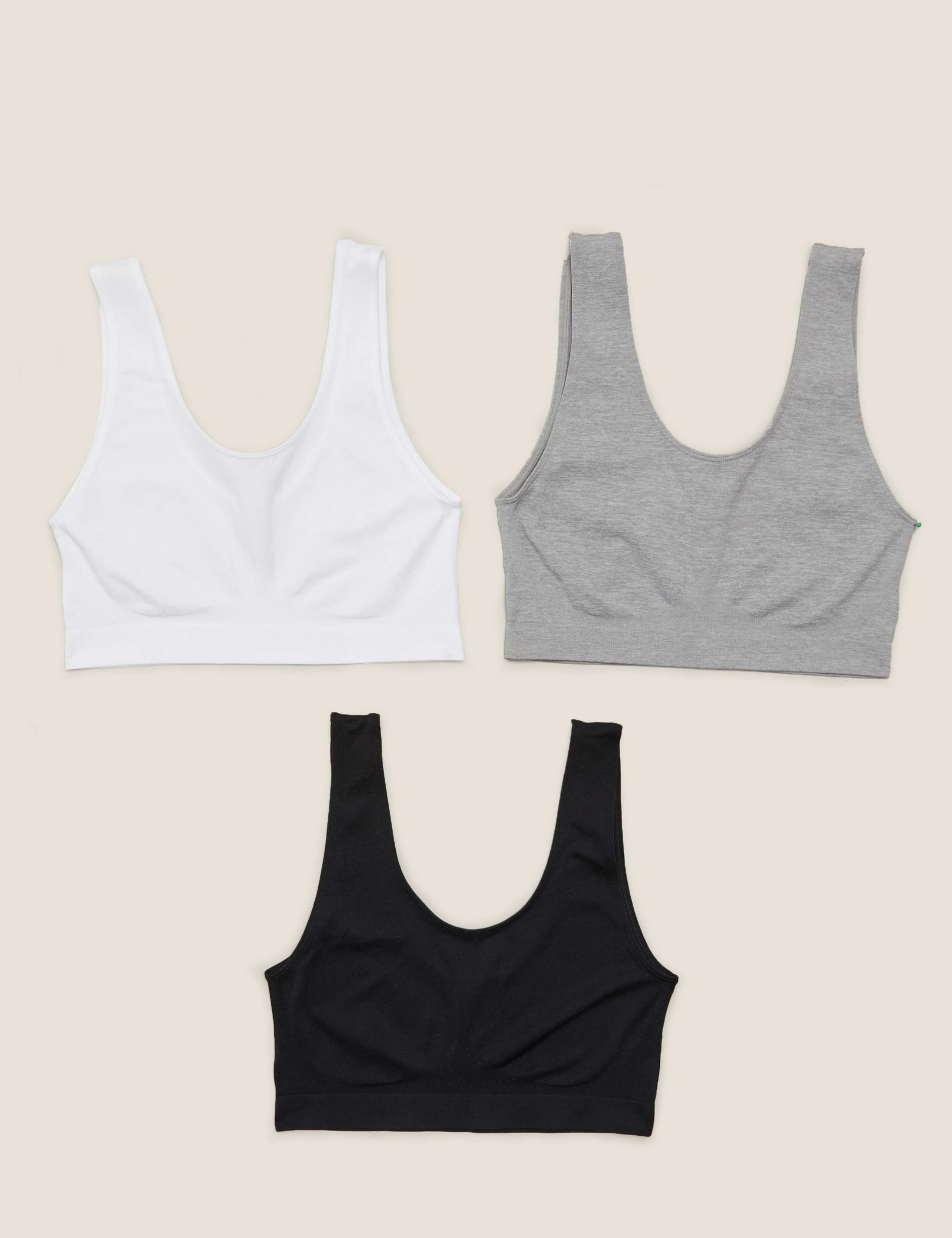 3pk Non Wired Crop Tops 1 of 6