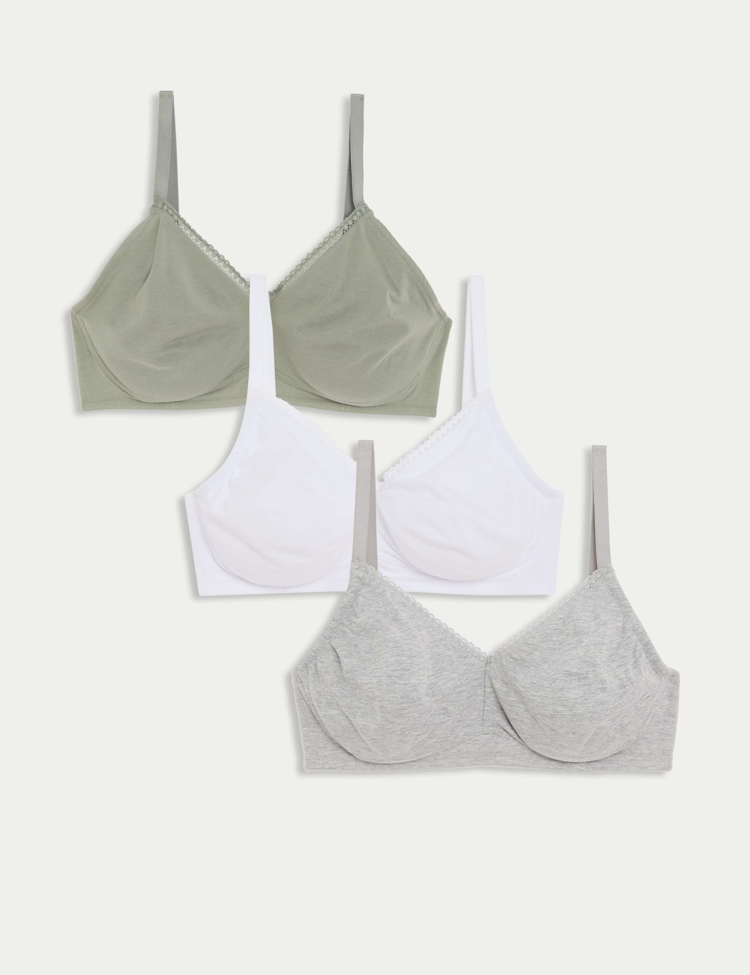3pk Non Wired Full Cup Bras 1 of 7