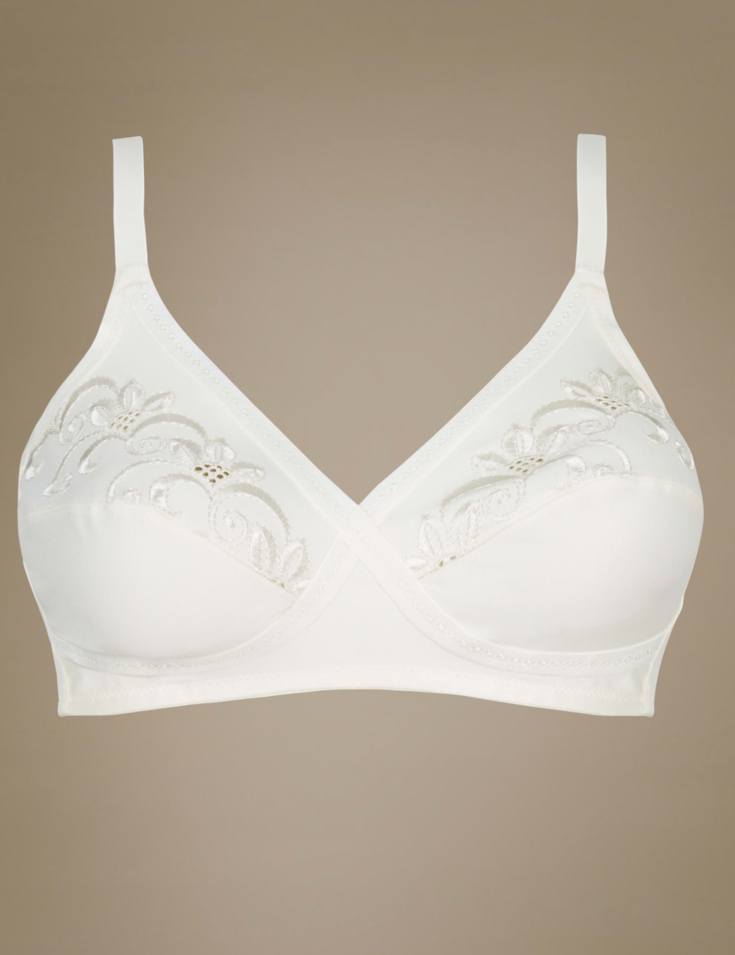 Embroidered Crossover Non-Wired Full Cup Bra A-E 2 of 4