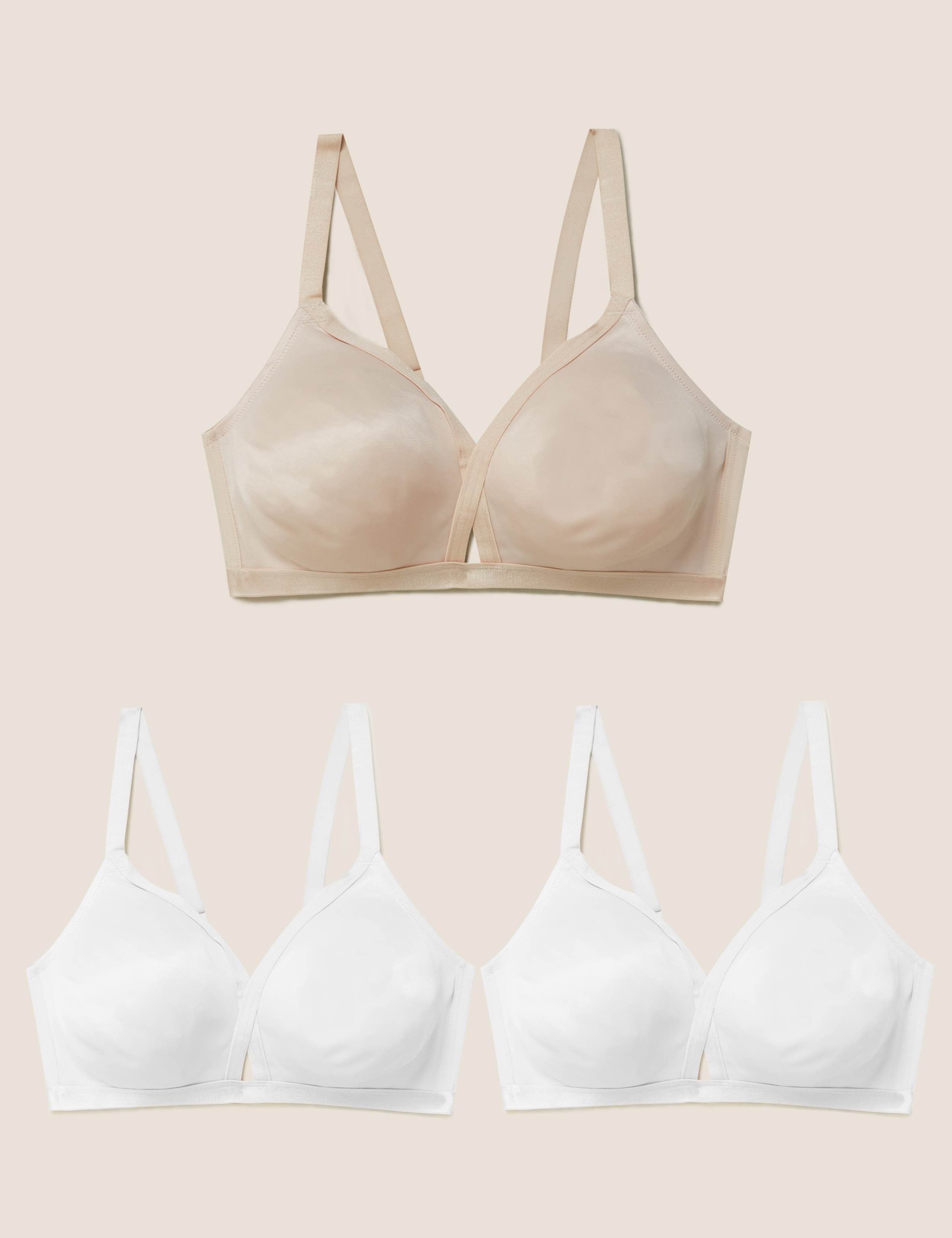 3pk Crossover Non Wired Full Cup Bras A-E 1 of 6