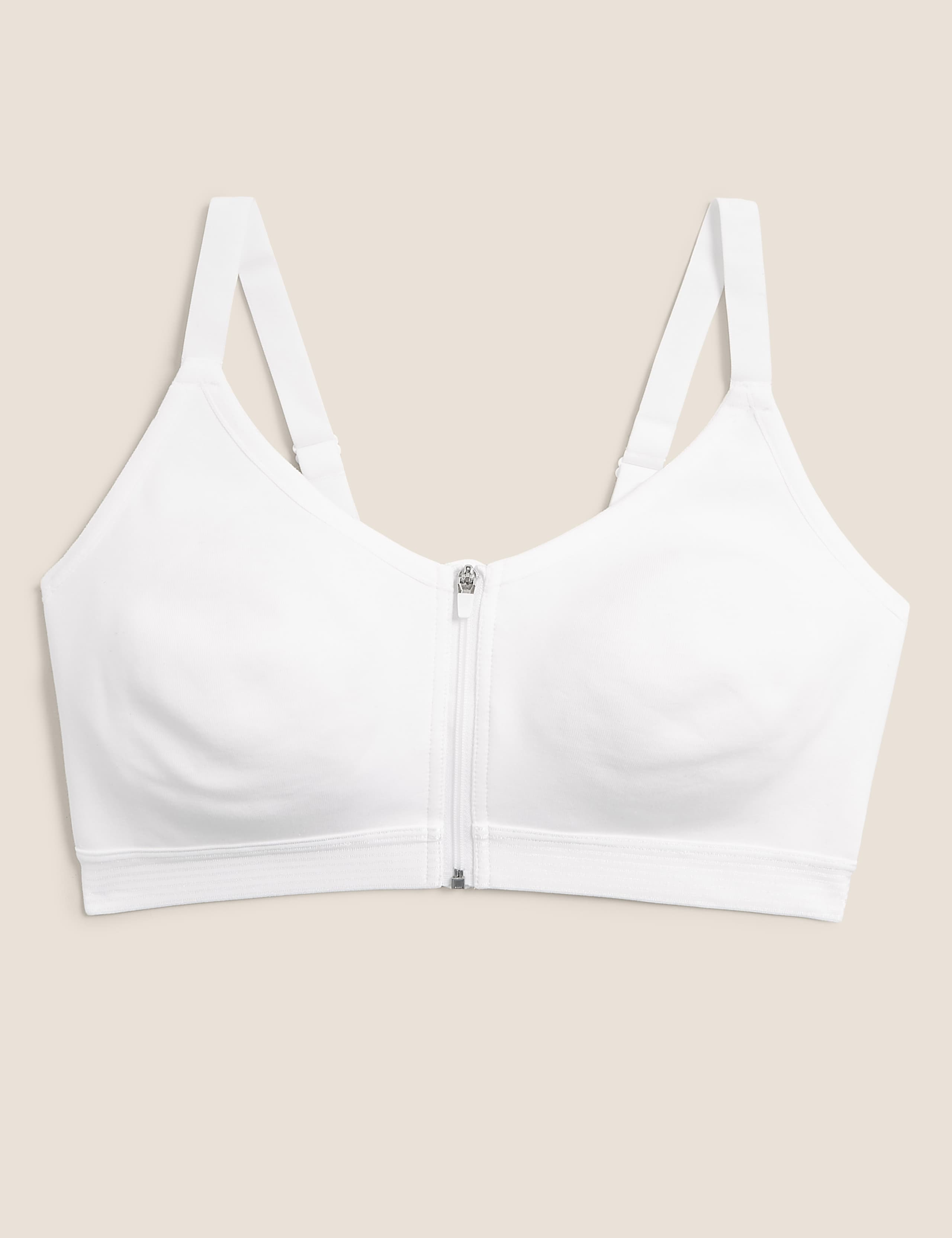 Cotton Rich Zip Front Non-Padded Bra B-G 2 of 6