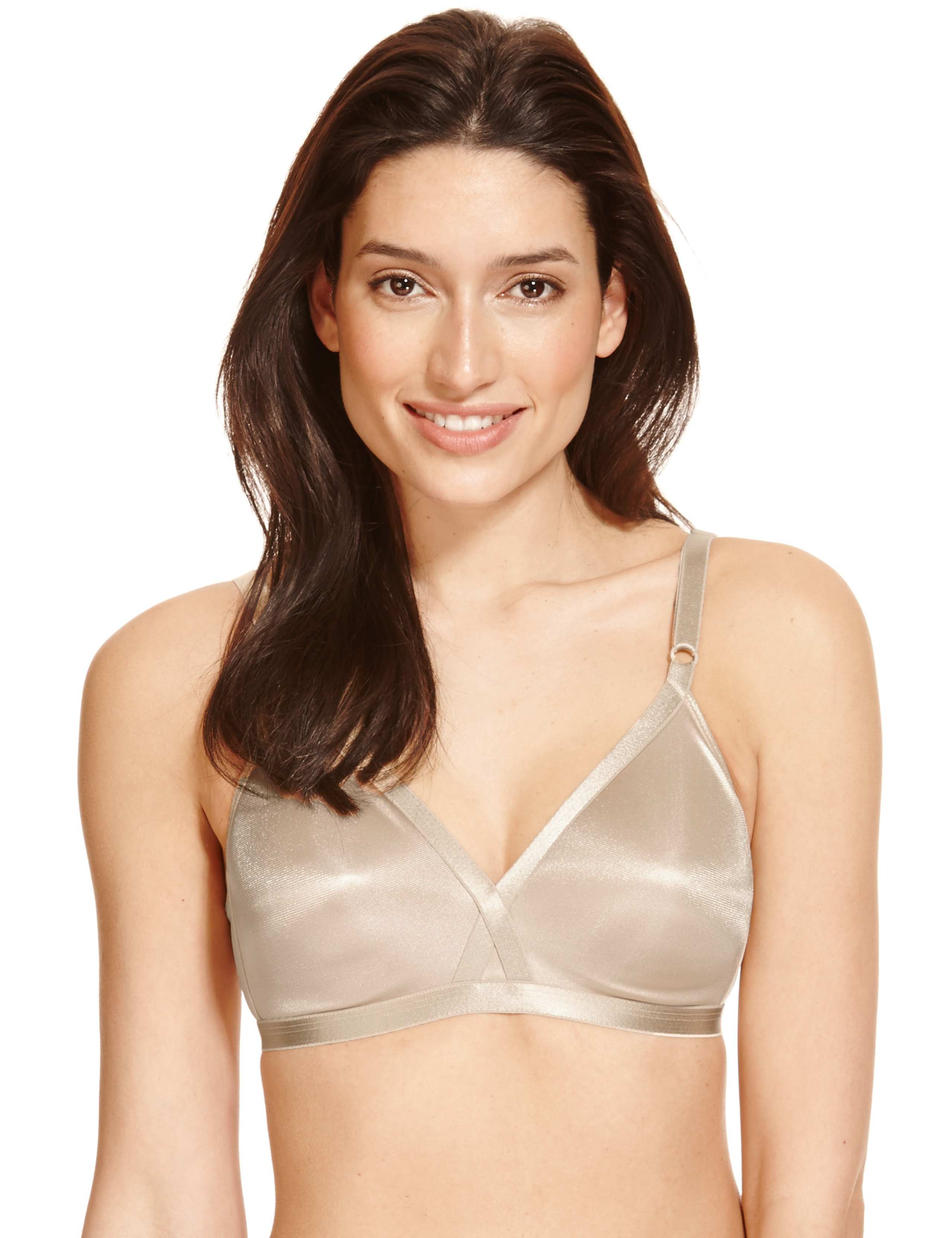 2 Pack Non-Wired Crossover Full Cup Bras A-E 1 of 3