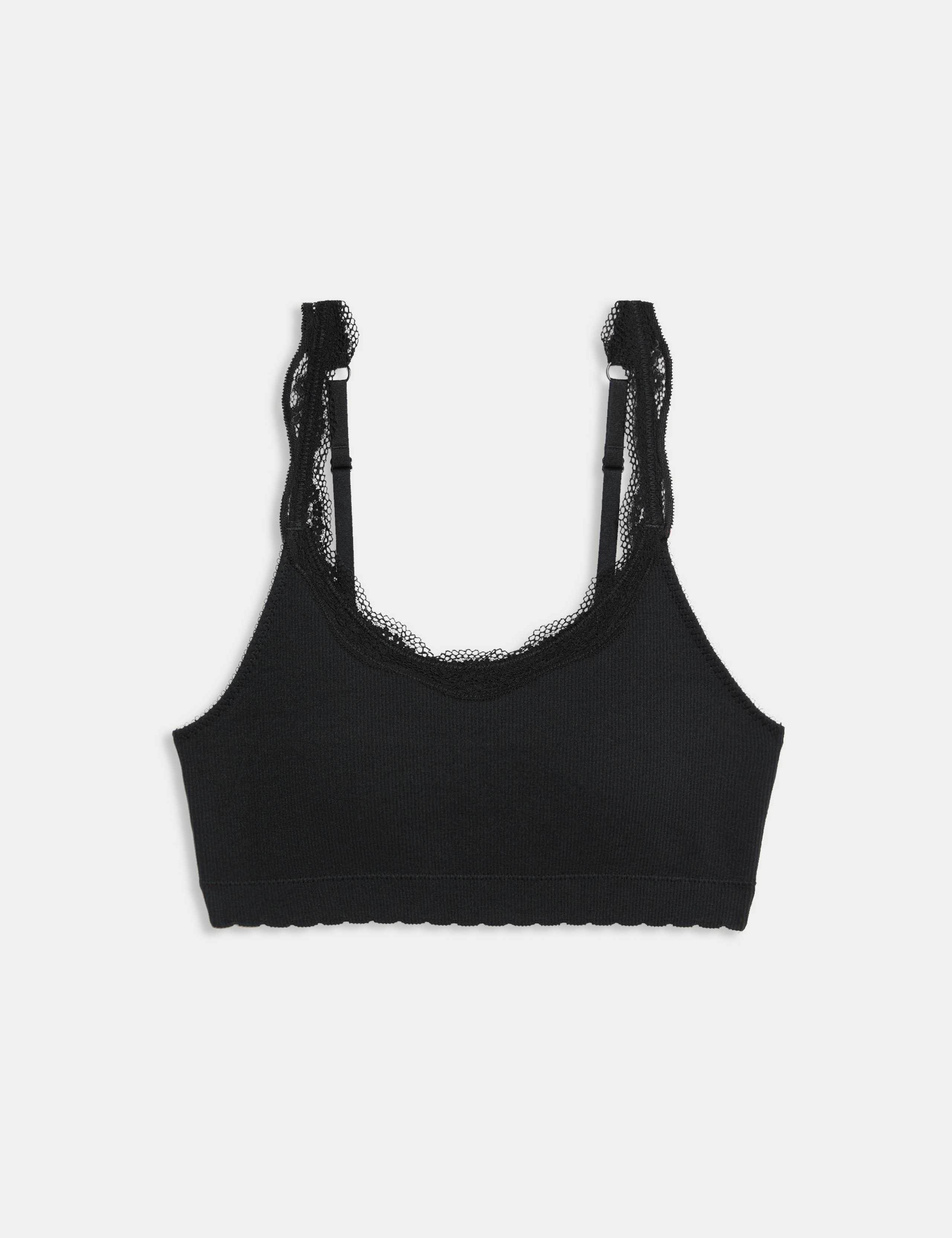 Lace Trim Seamless Non Wired Crop Top 2 of 7