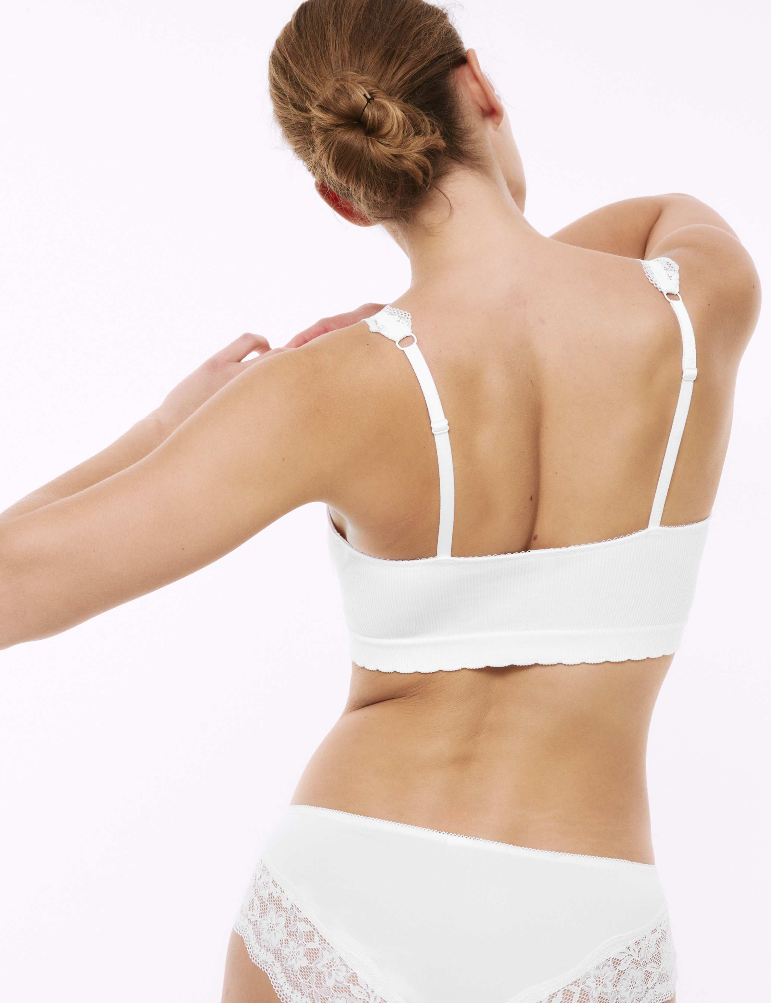 Lace Trim Seamless Non Wired Crop Top 5 of 7