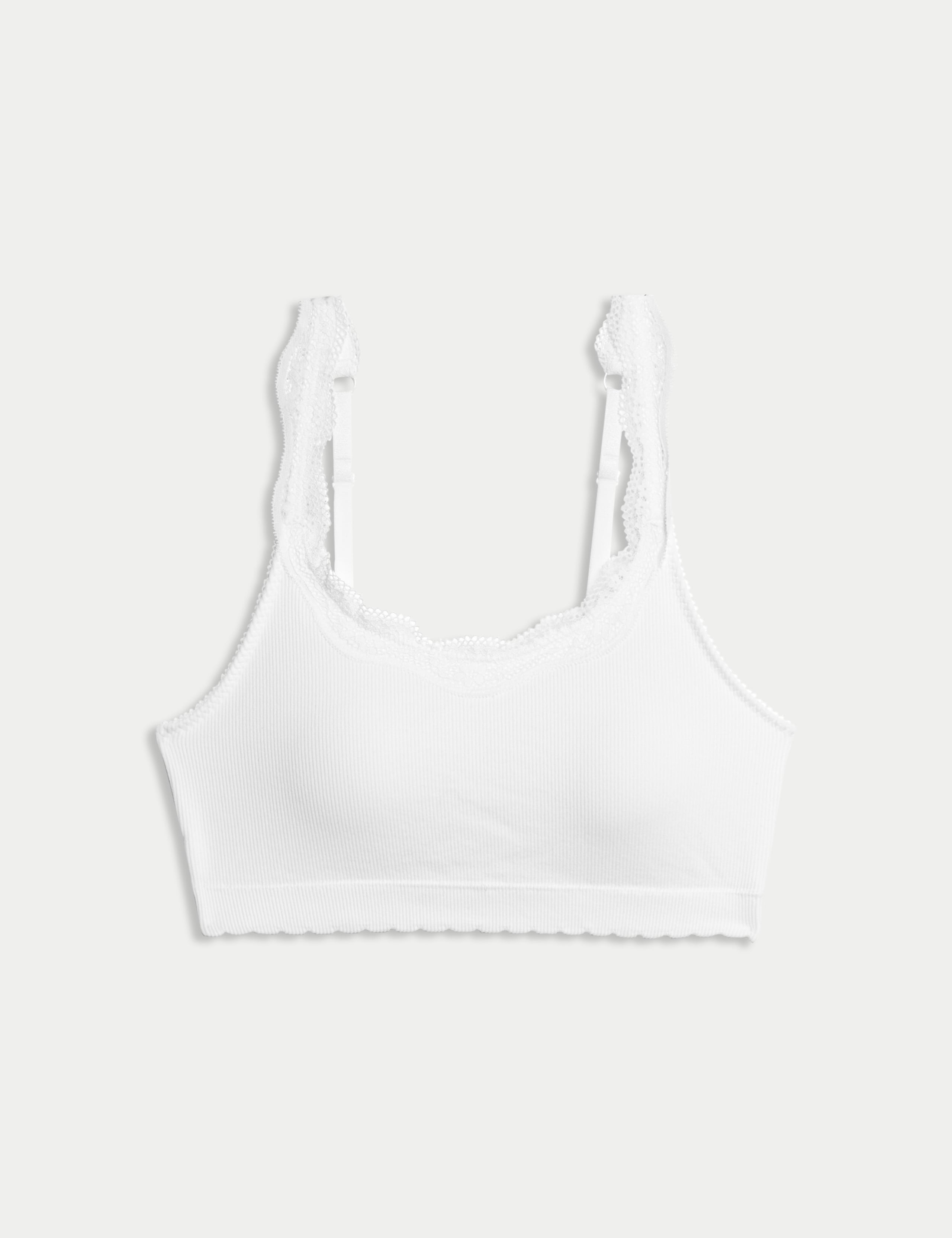 Lace Trim Seamless Non Wired Crop Top 2 of 7