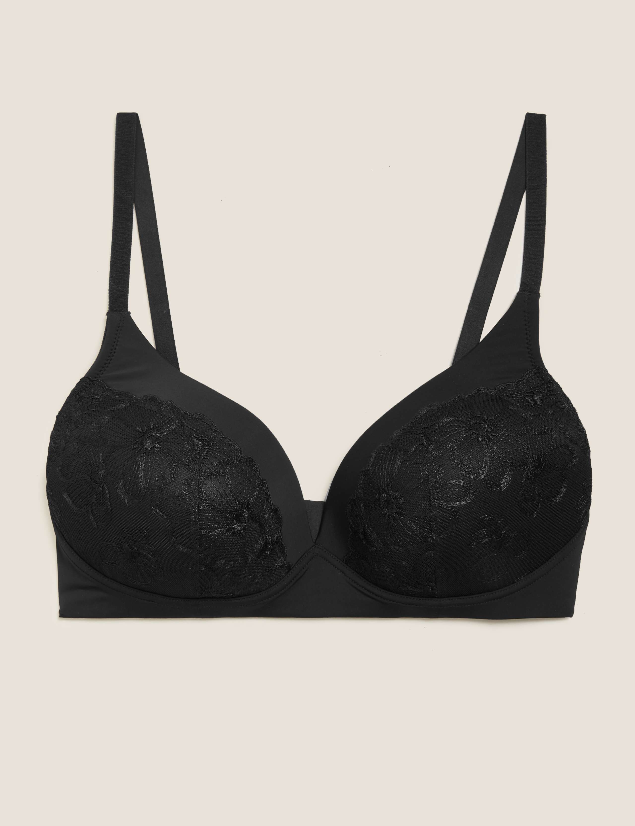 Embrace Embroidered Non Wired Plunge Bra A-E 2 of 7
