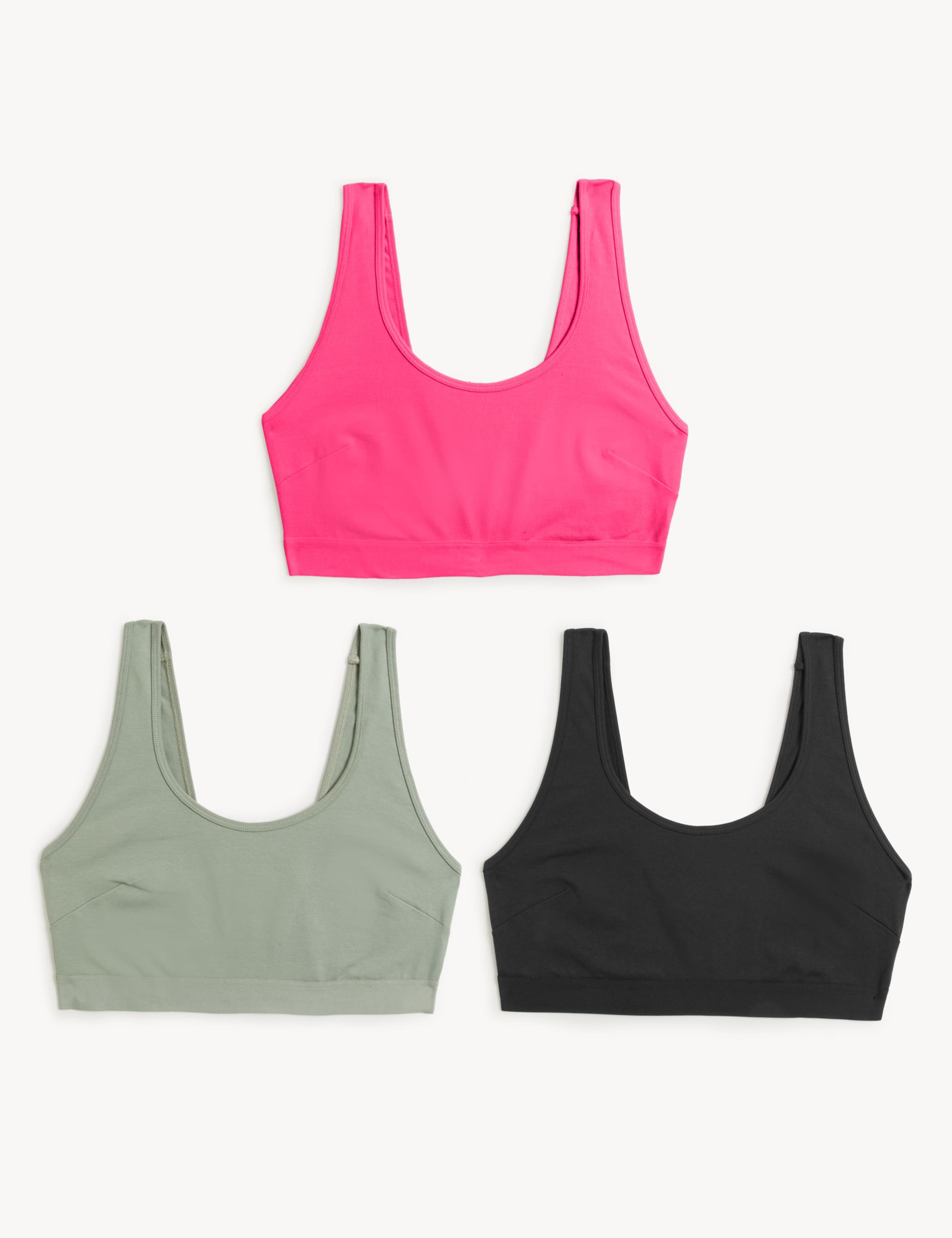 3pk Non Wired Crop Tops 1 of 7