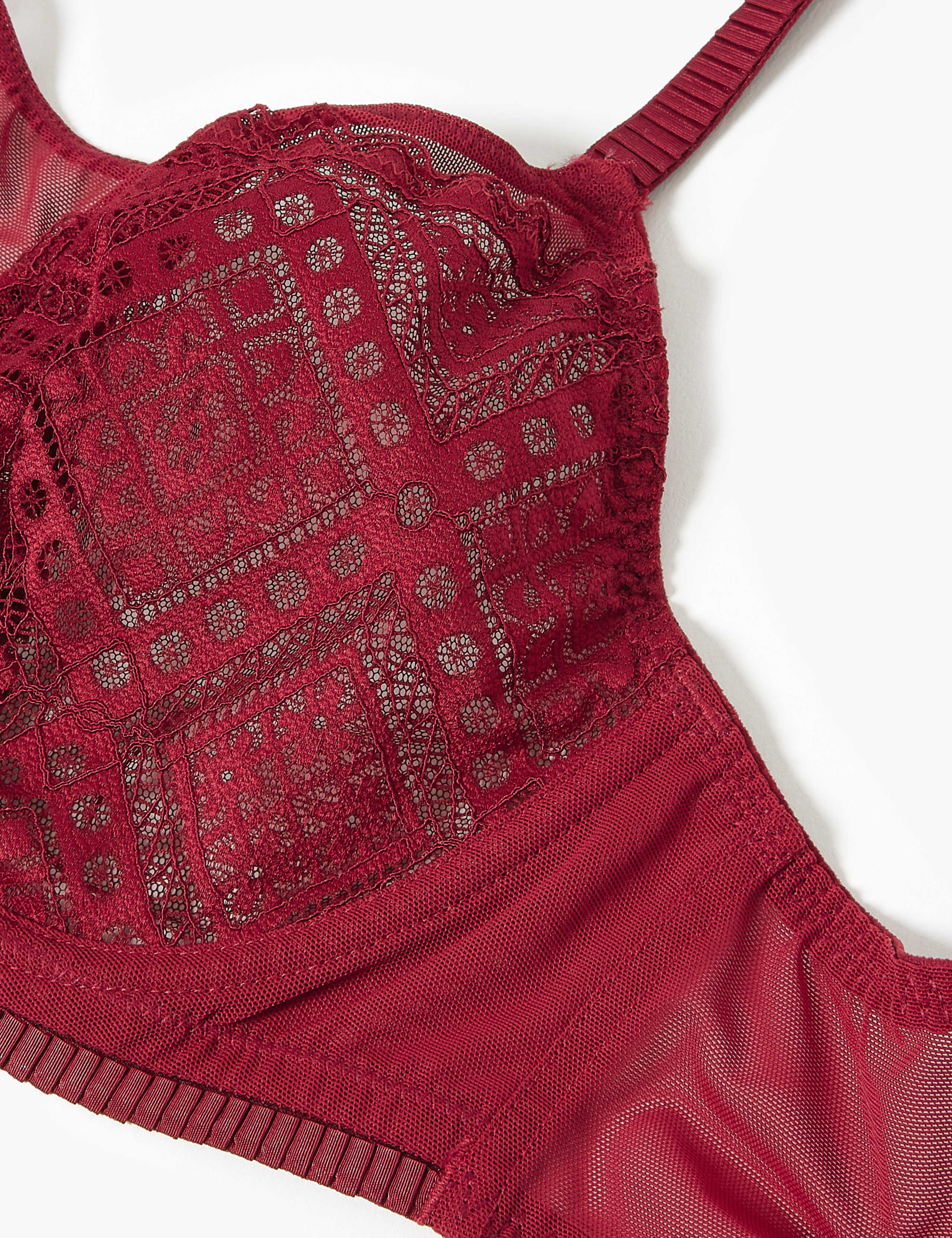 2 Pack Mesh Lace Panel Balcony Bras A-G 8 of 8