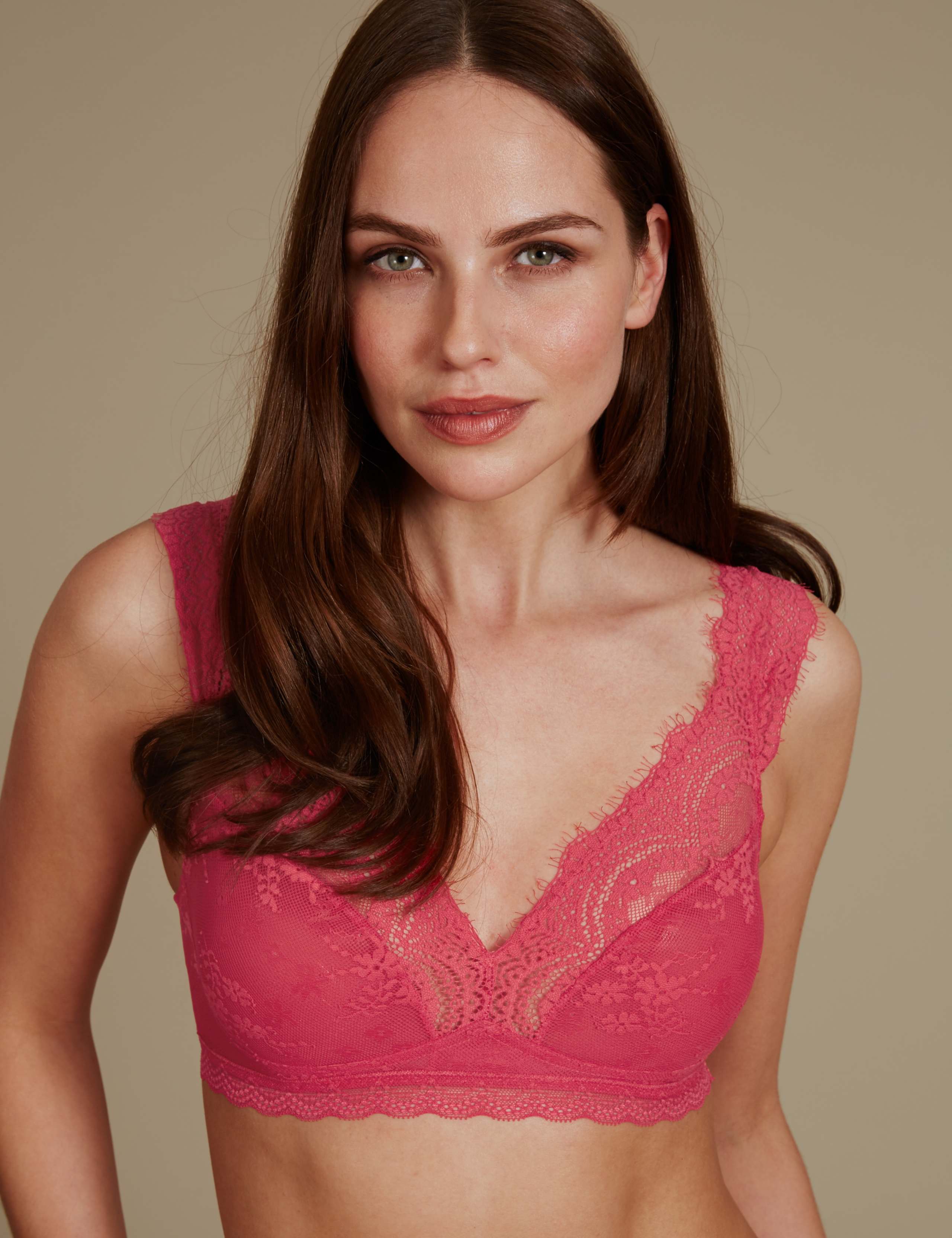 Eyelash Lace Non-Padded High Apex Bralet 1 of 5