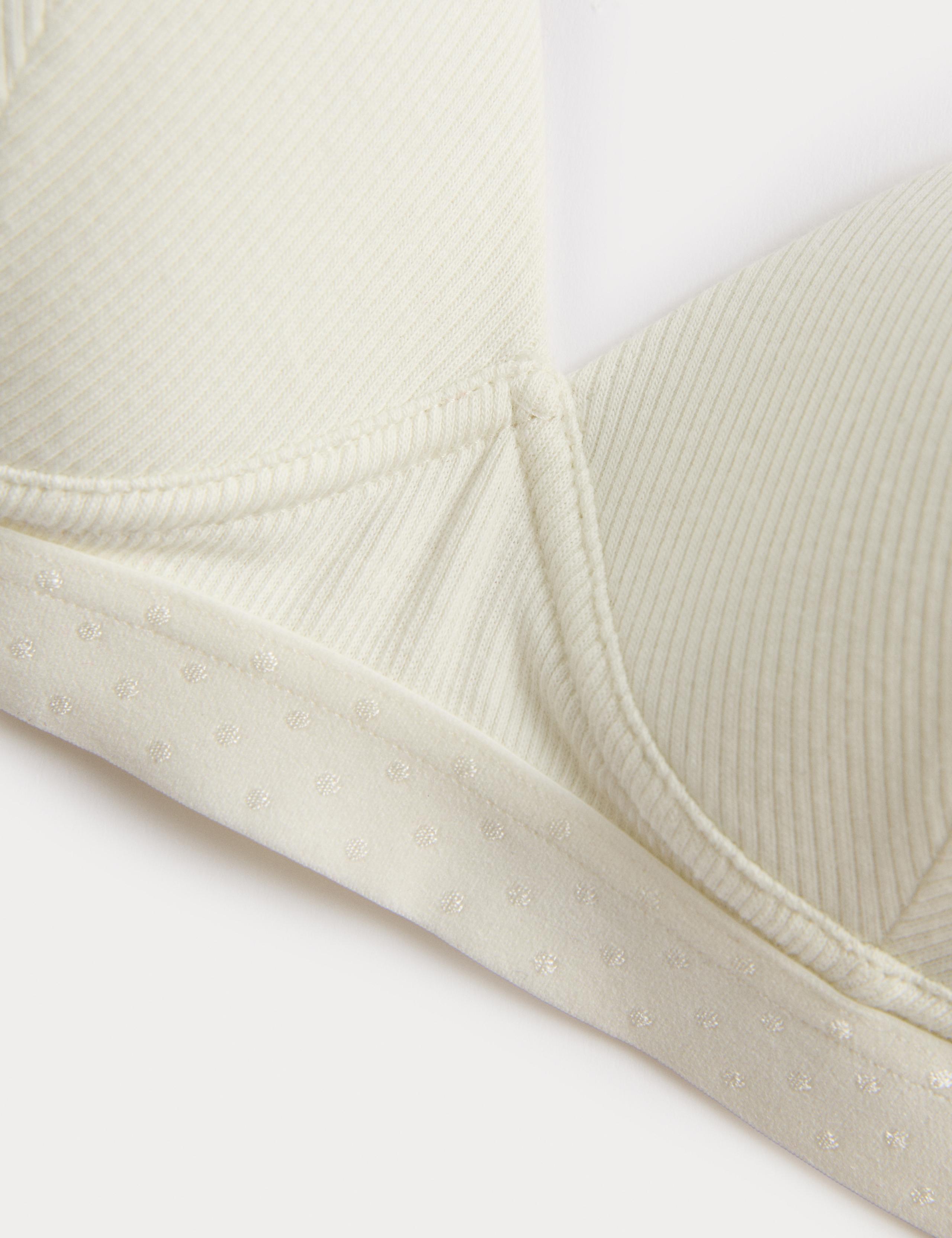 2pk Non Wired Cotton Rich Ribbed First Bras AA-D 2 of 3