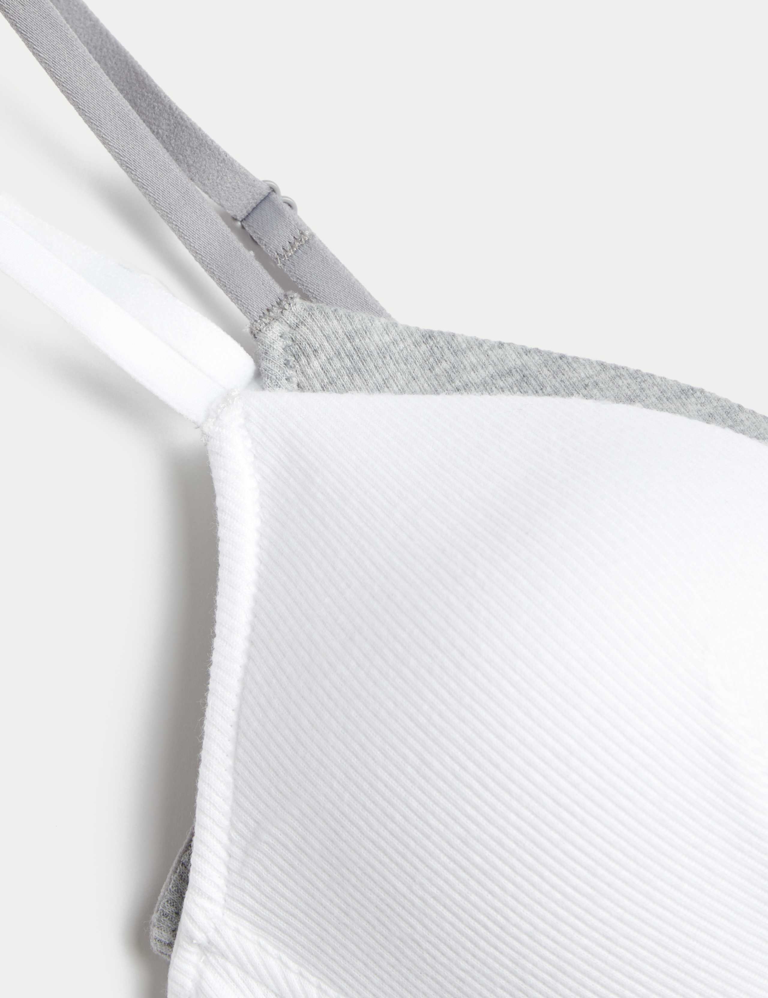 2pk Non Wired Cotton Rich Ribbed First Bras AA-D 2 of 3