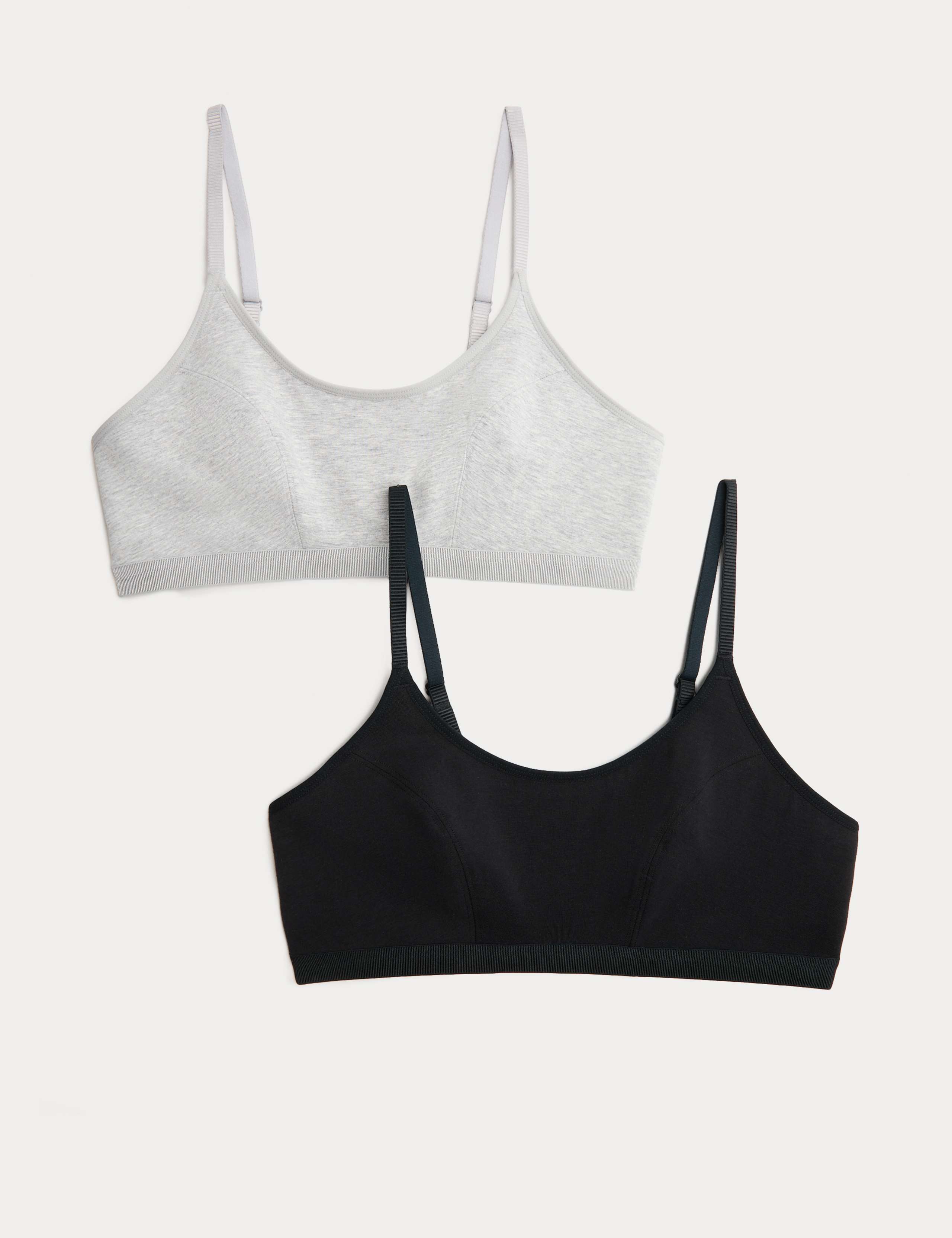 2 Pack Cotton First Bra Crop Tops 1 of 3