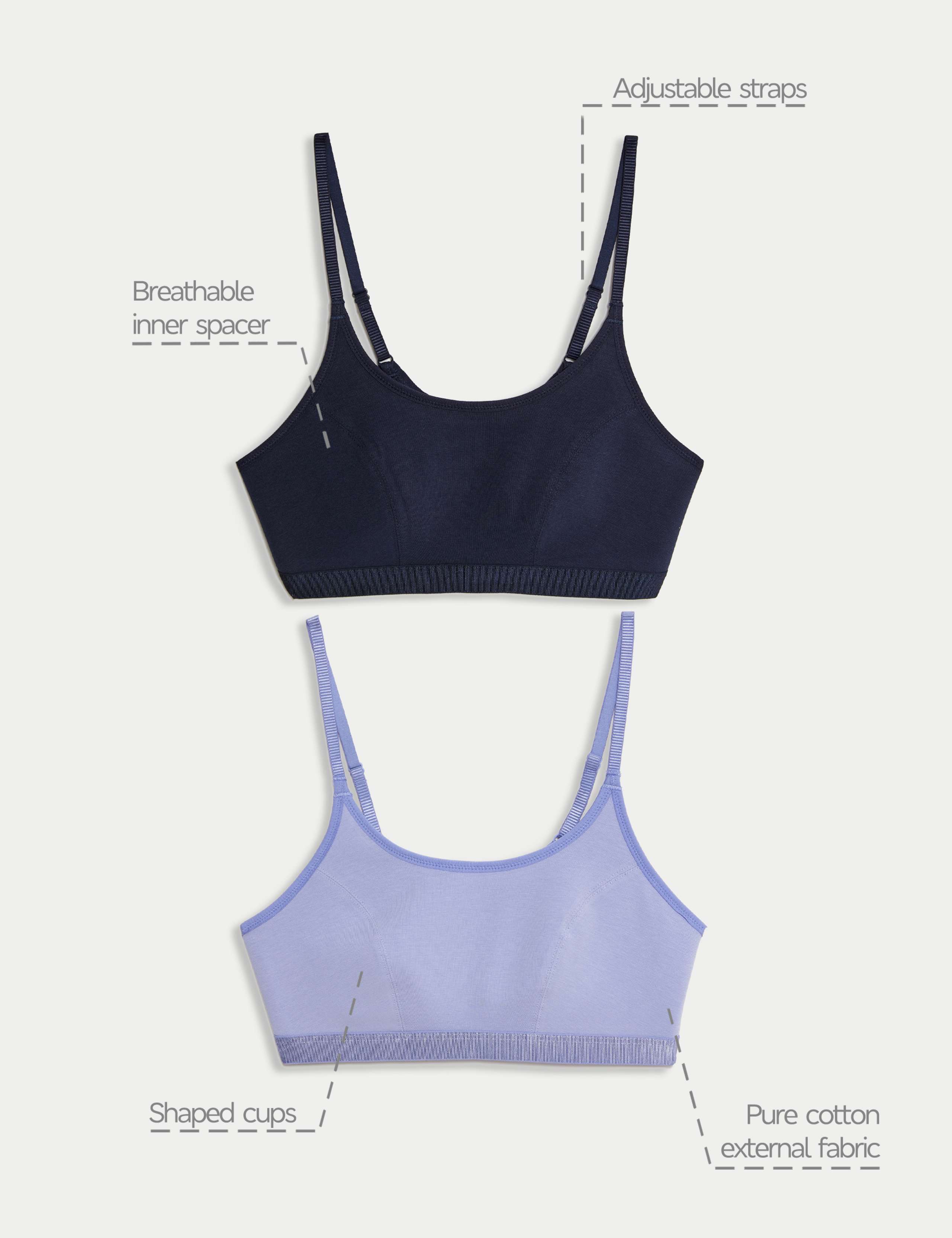 2pk Non Wired Crop Top First Bras 4 of 4
