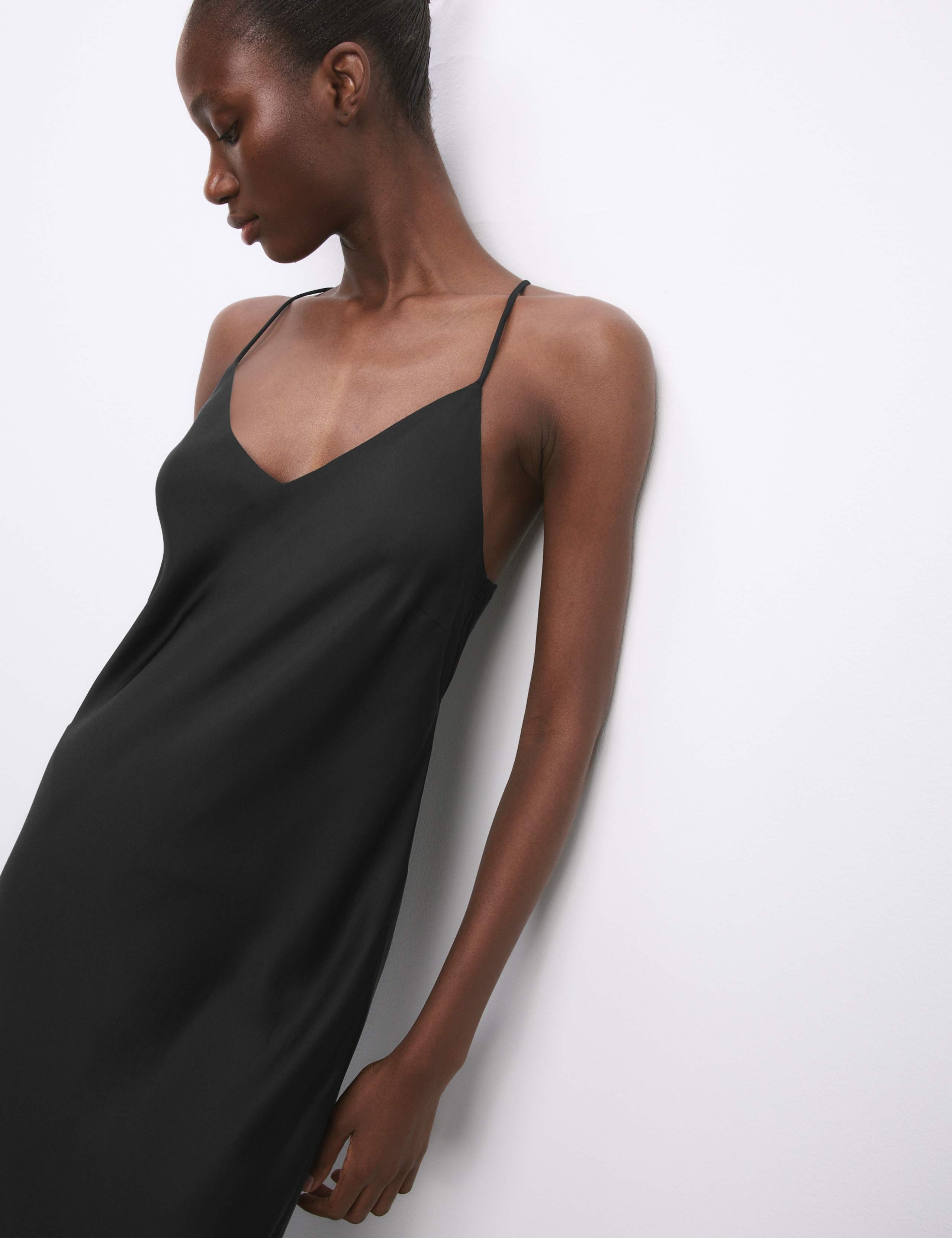 Satin Strappy Long Chemise 4 of 5