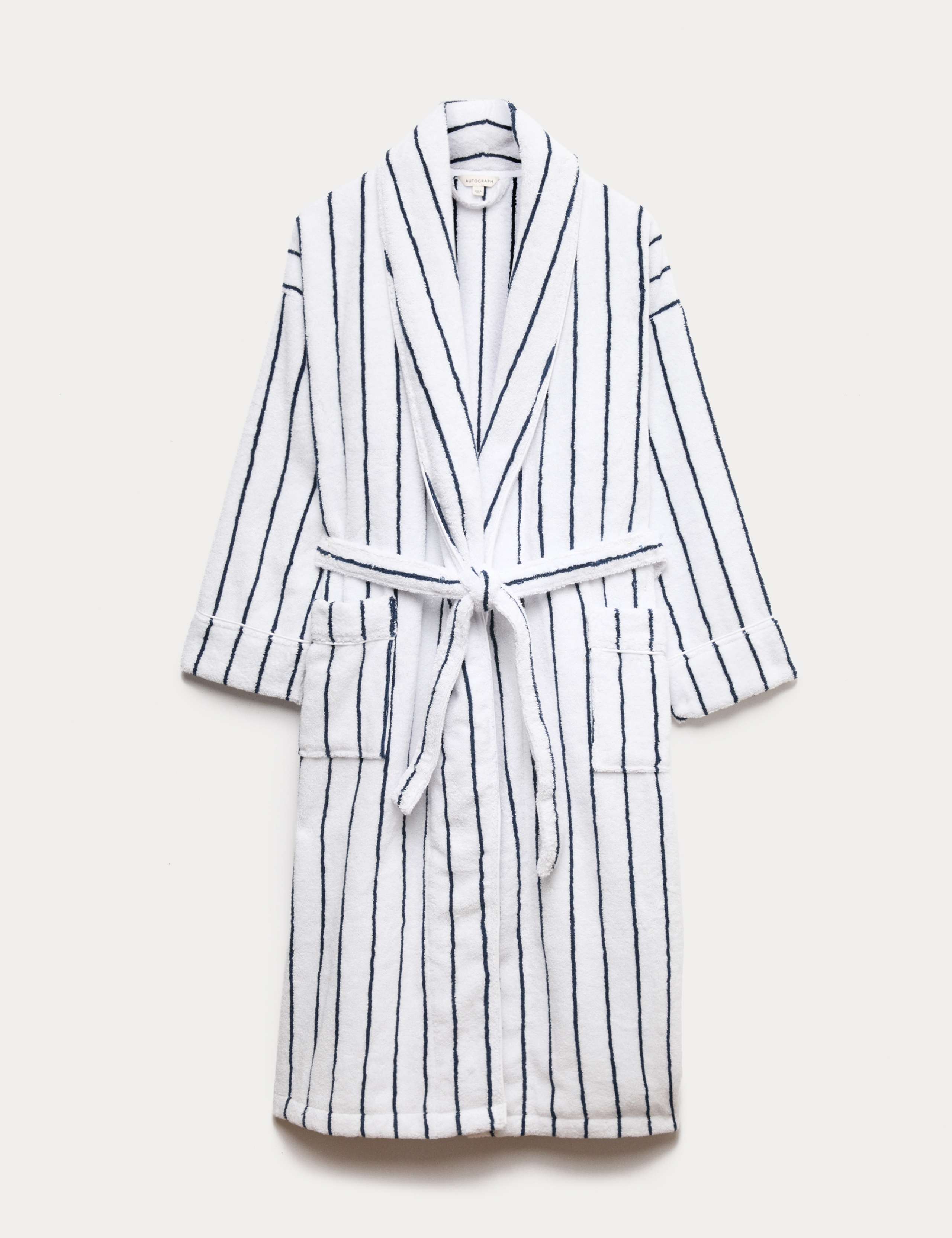 Pure Cotton Striped Towelling Dressing Gown 2 of 3