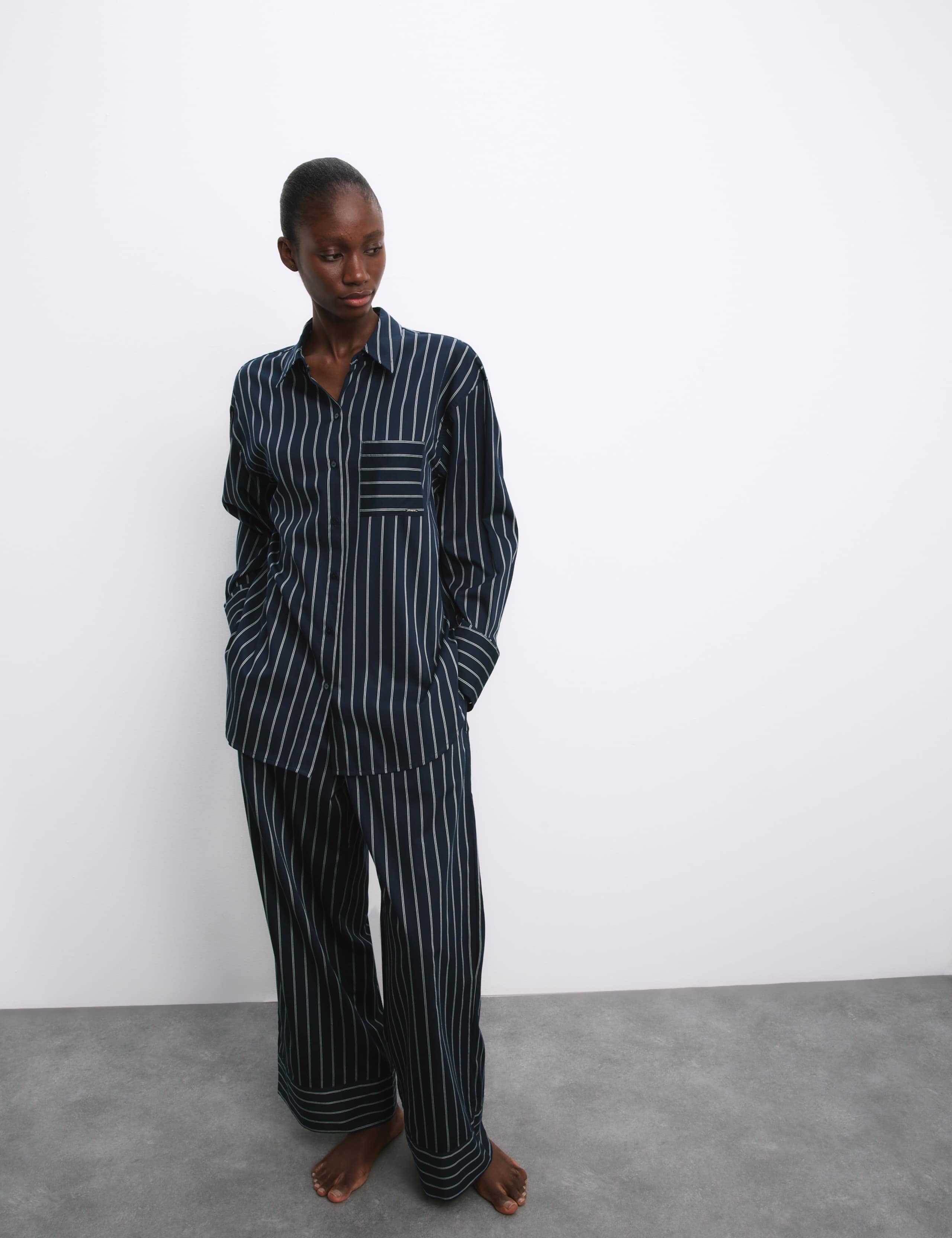Pure Cotton Striped Pyjama Set 3 of 6