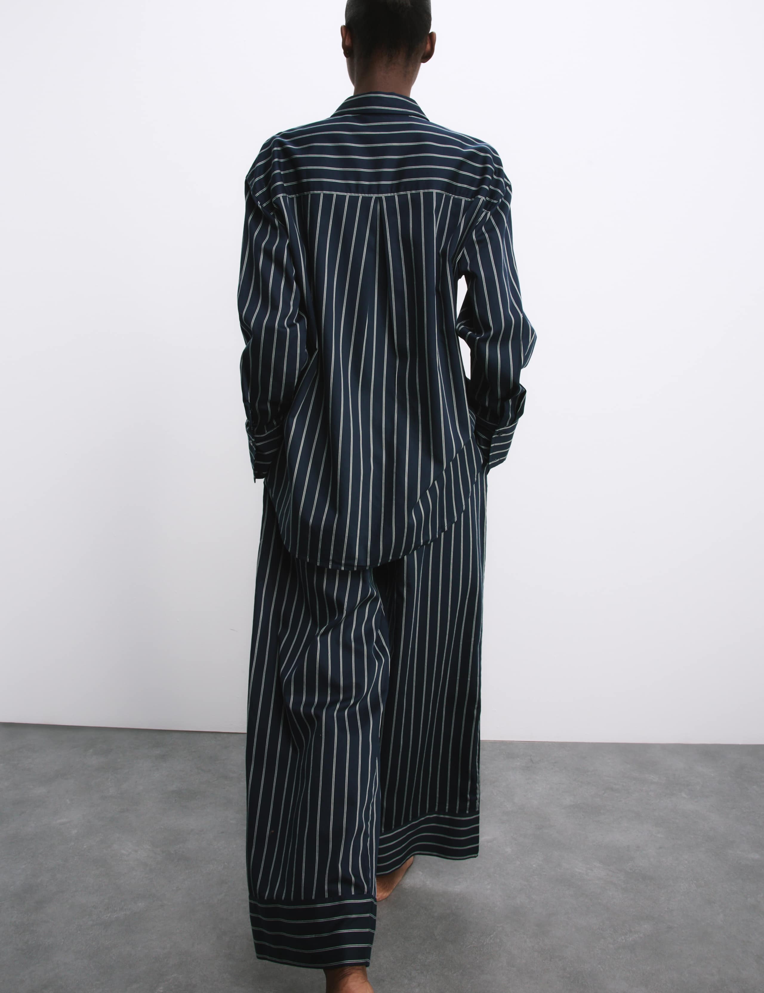 Pure Cotton Striped Pyjama Set 5 of 6