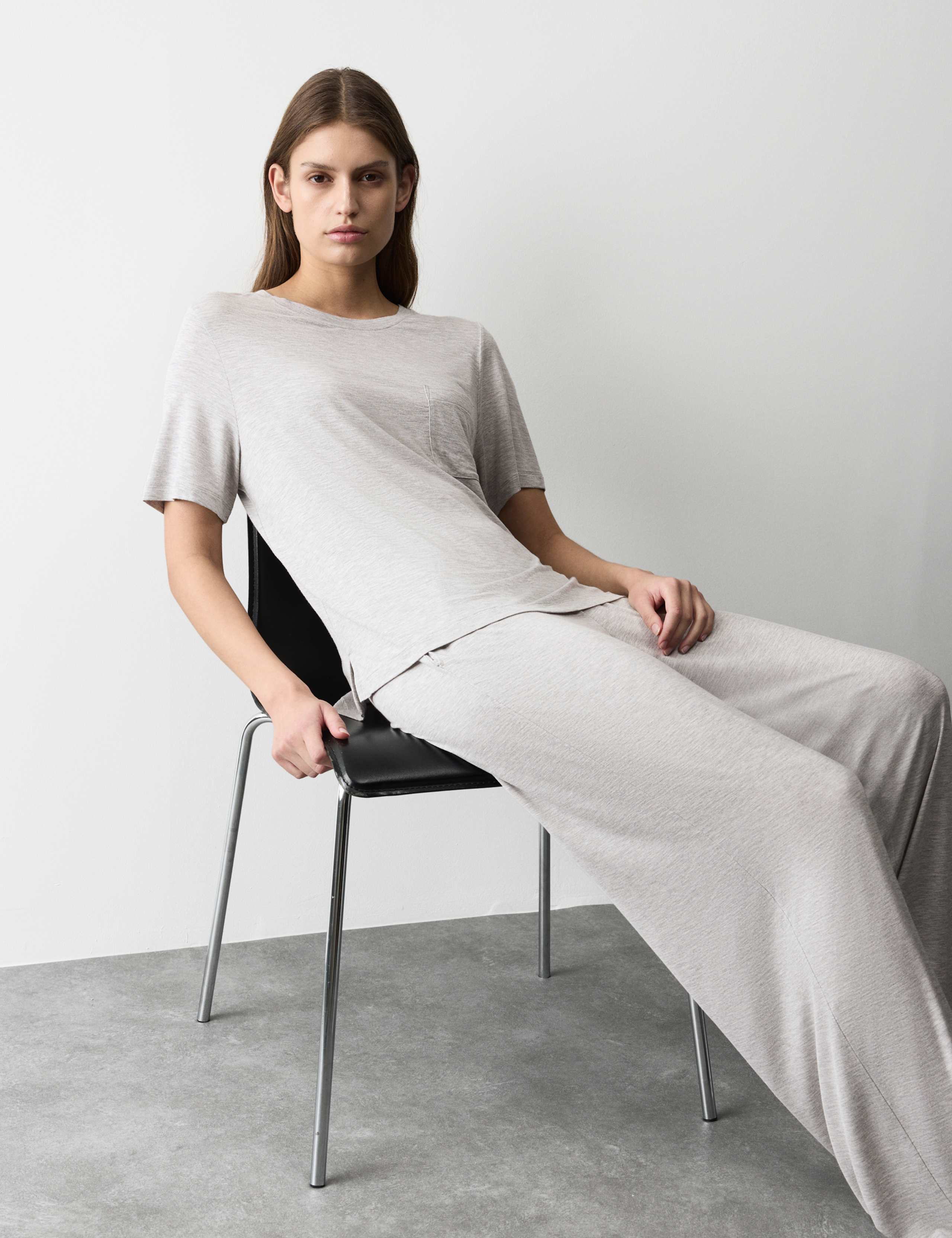 Jersey Wide Leg Pyjama Bottoms 1 of 4