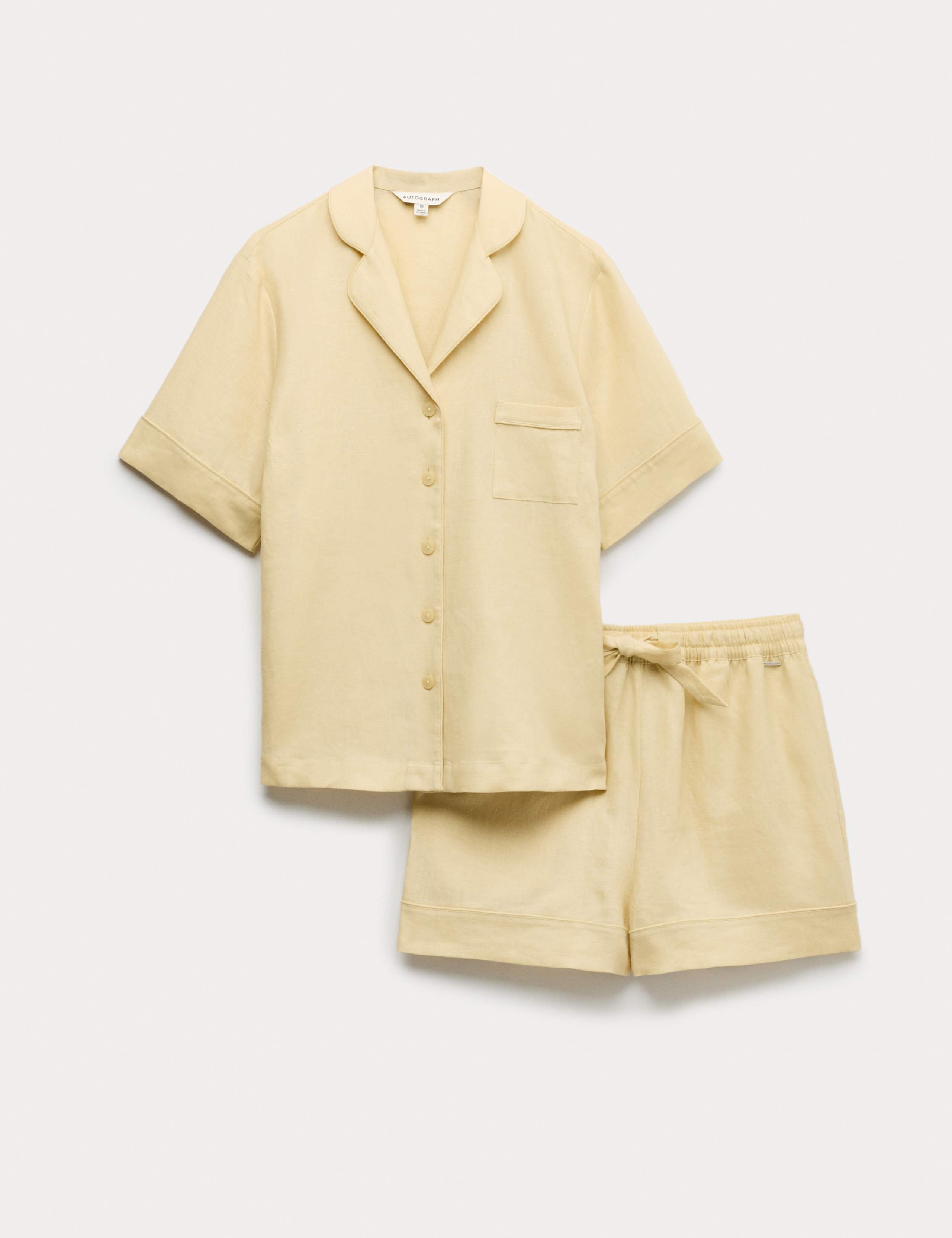 Pure Linen Revere Shortie Pyjama Set 2 of 5