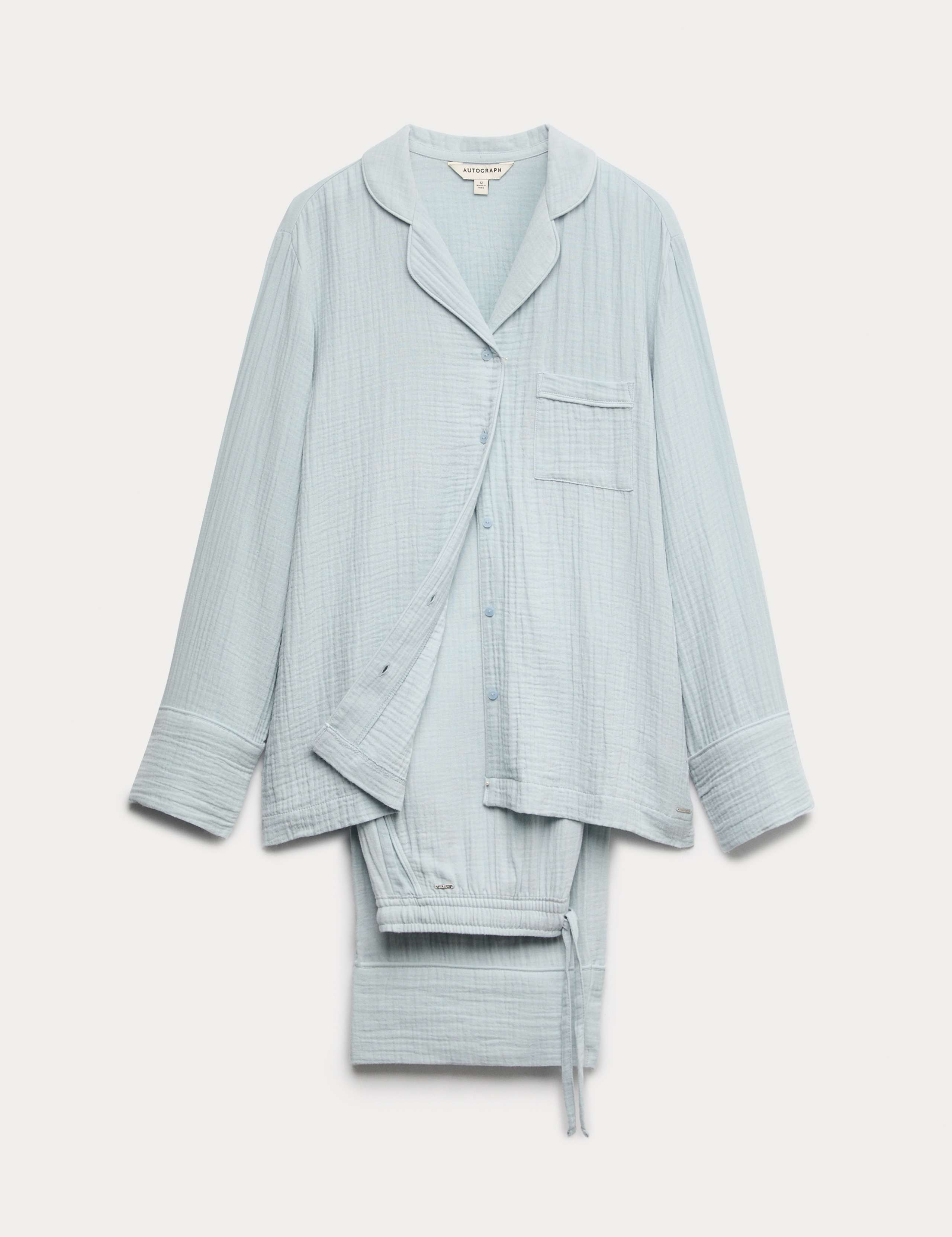 Pure Cotton Muslin Revere Pyjama Set 2 of 3