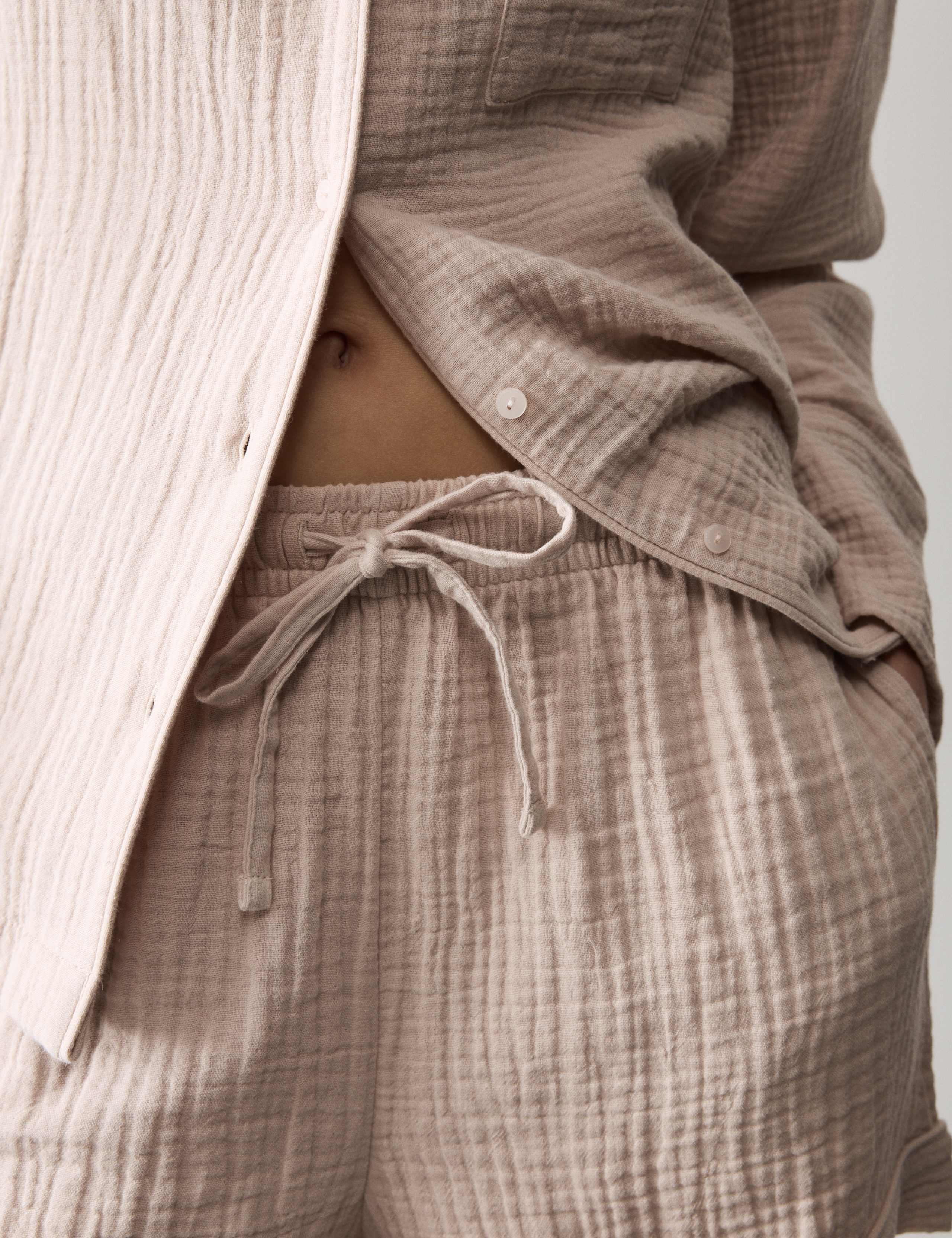 Pure Cotton Muslin Revere Shortie Set 4 of 5