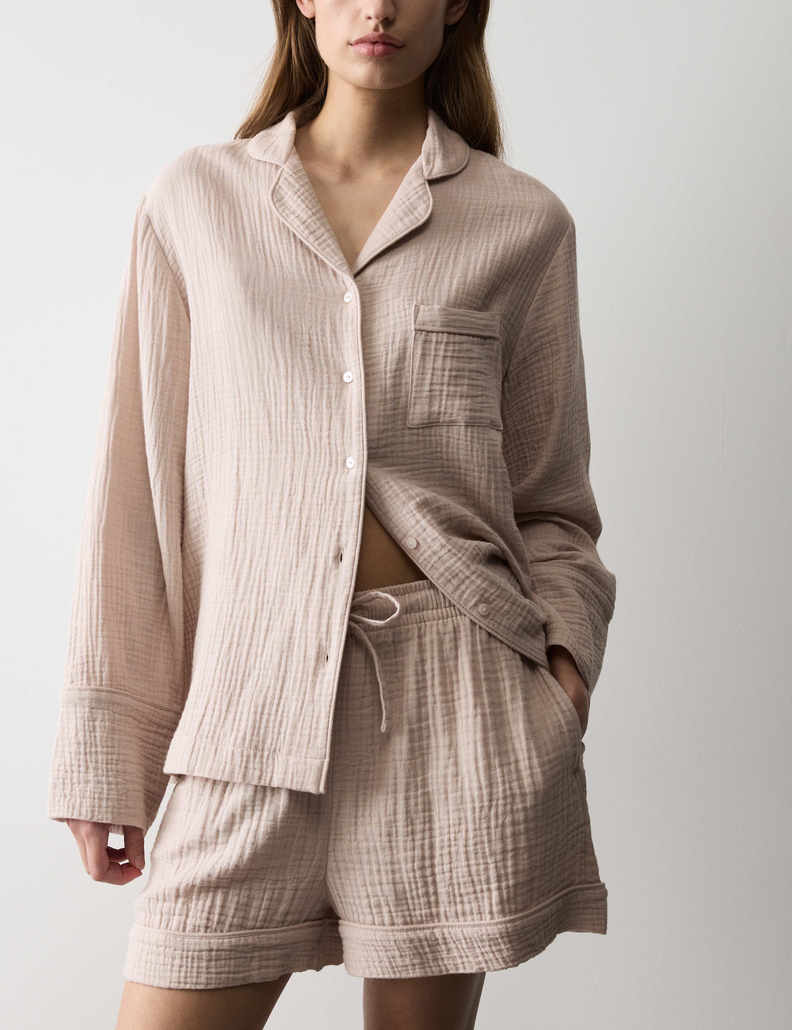 Pure Cotton Muslin Revere Shortie Set 5 of 5