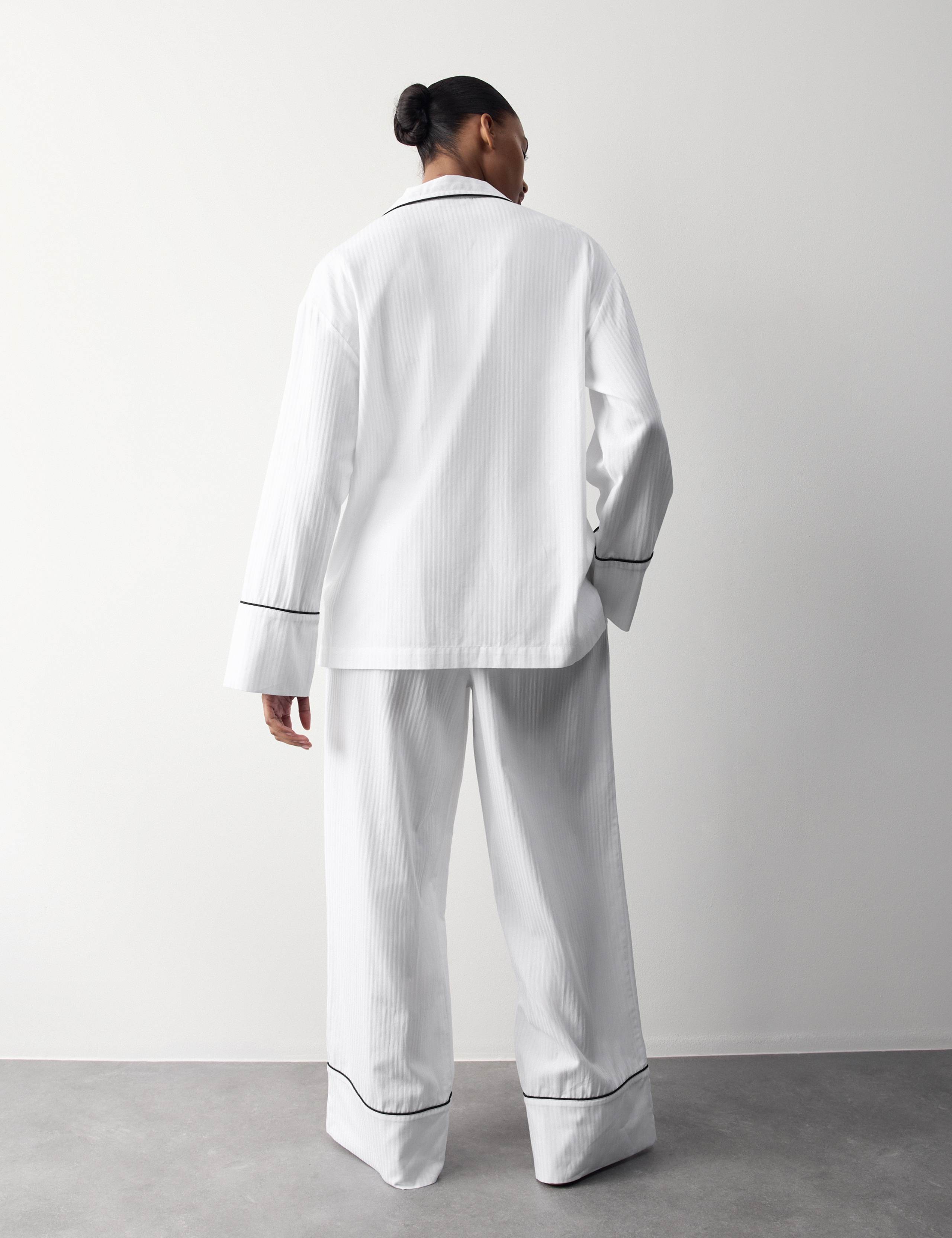 Pure Cotton Striped Revere Pyjama Set 5 of 7