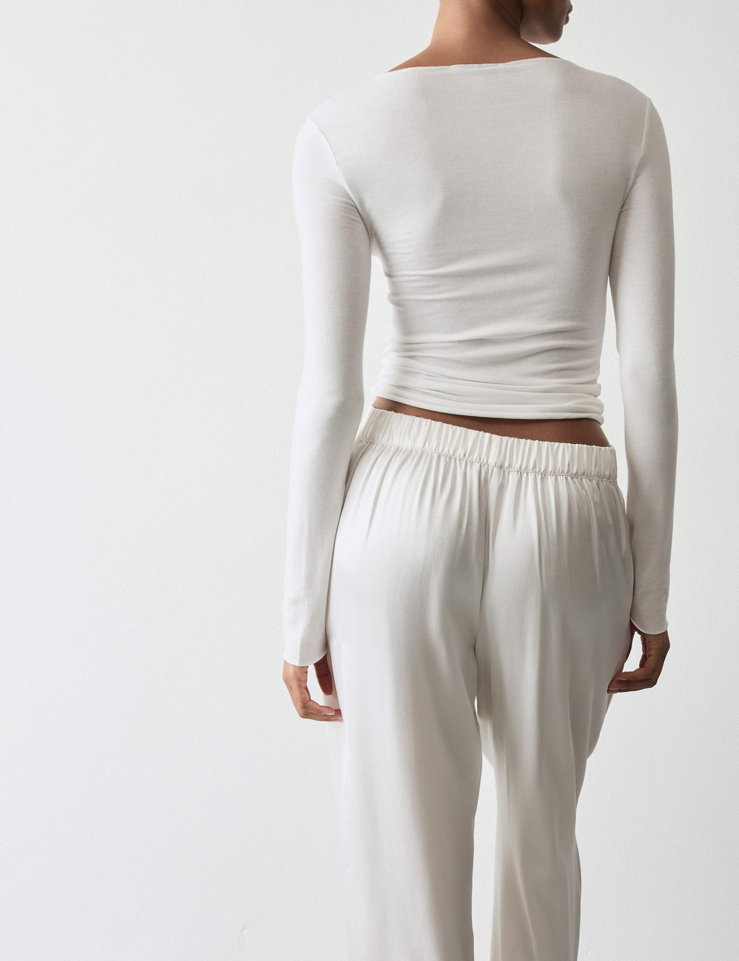 Premium Satin Wide Leg Pyjama Bottoms 4 of 5