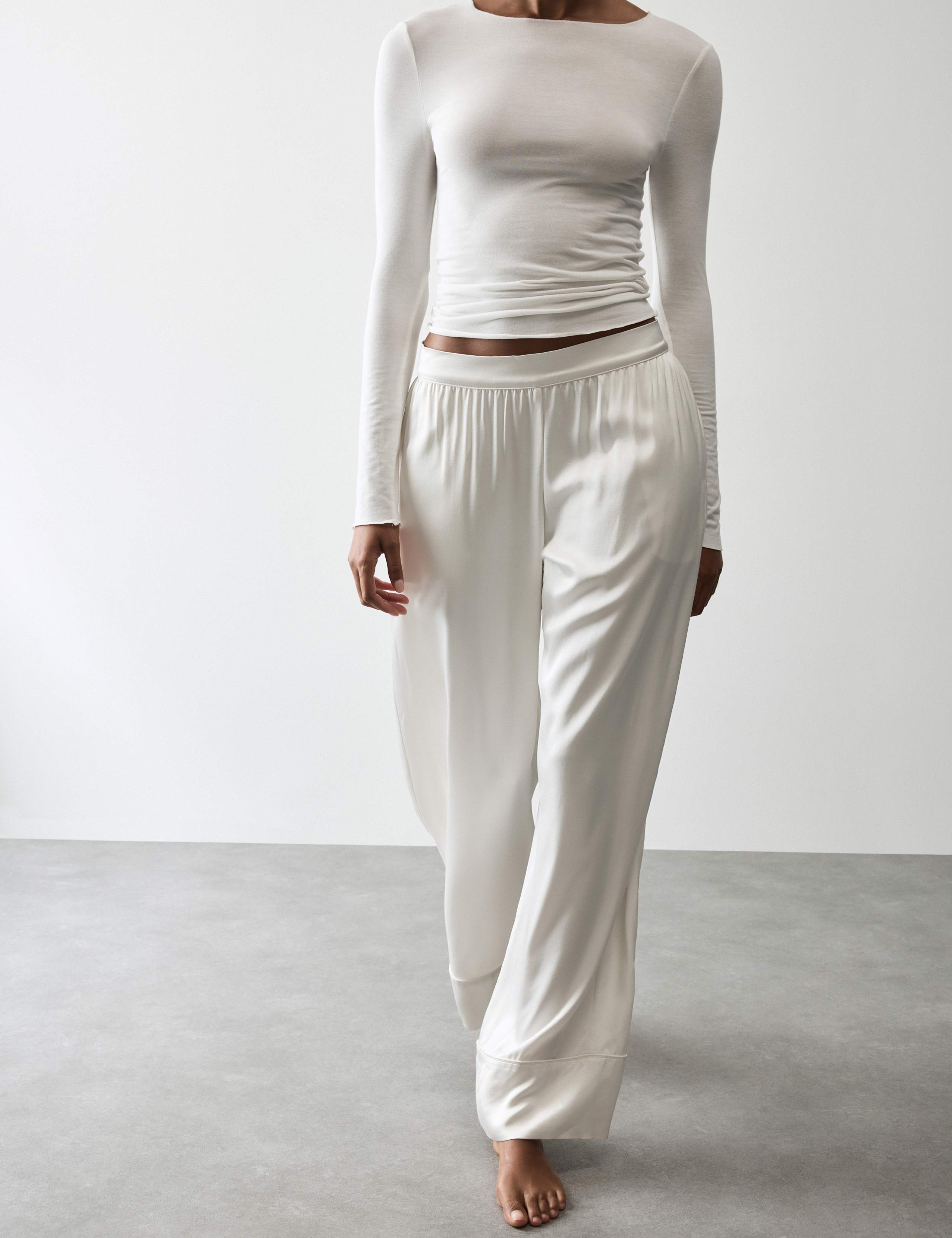 Premium Satin Wide Leg Pyjama Bottoms 5 of 5