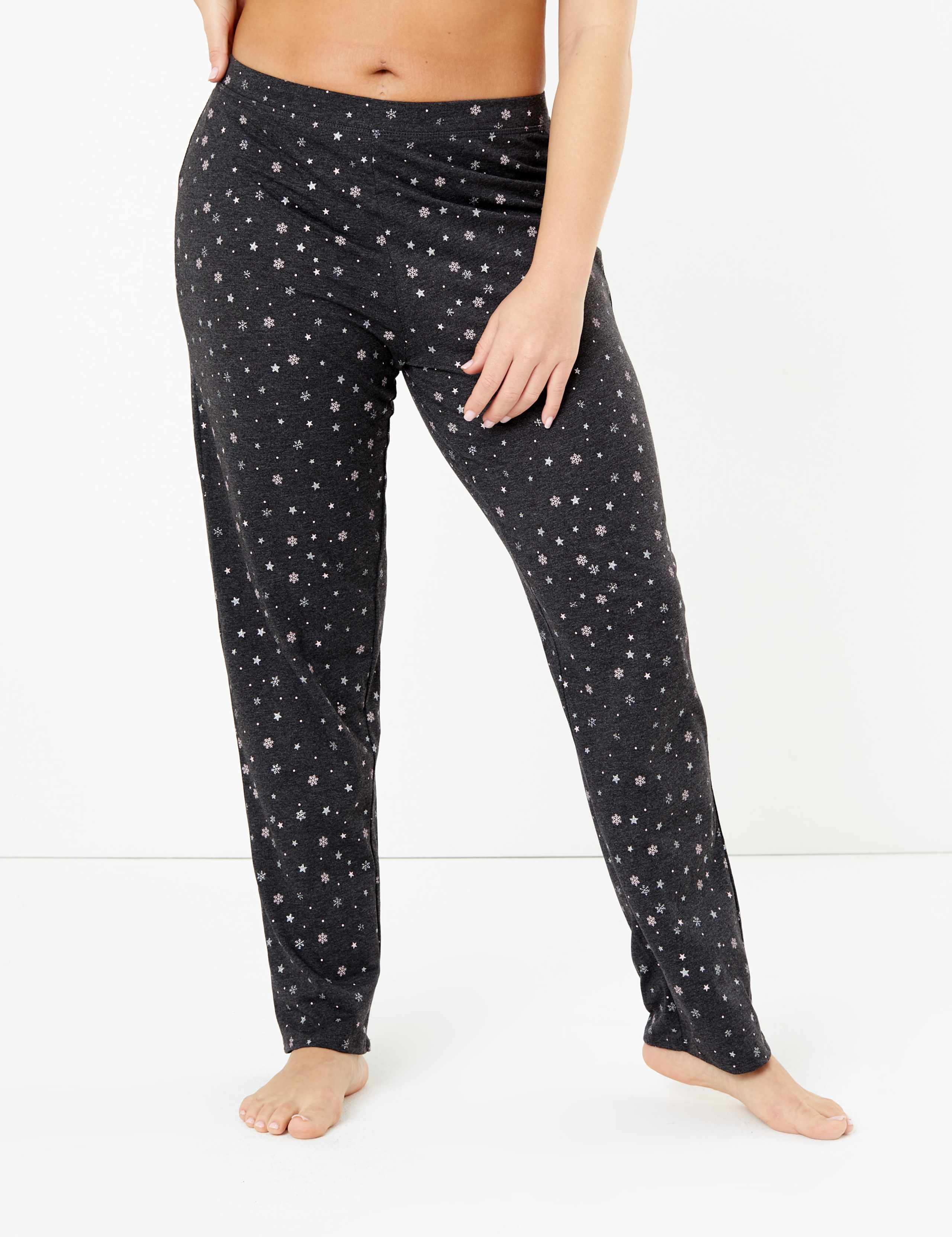 Nope Slogan Snowflake Print Pyjama Set 4 of 4