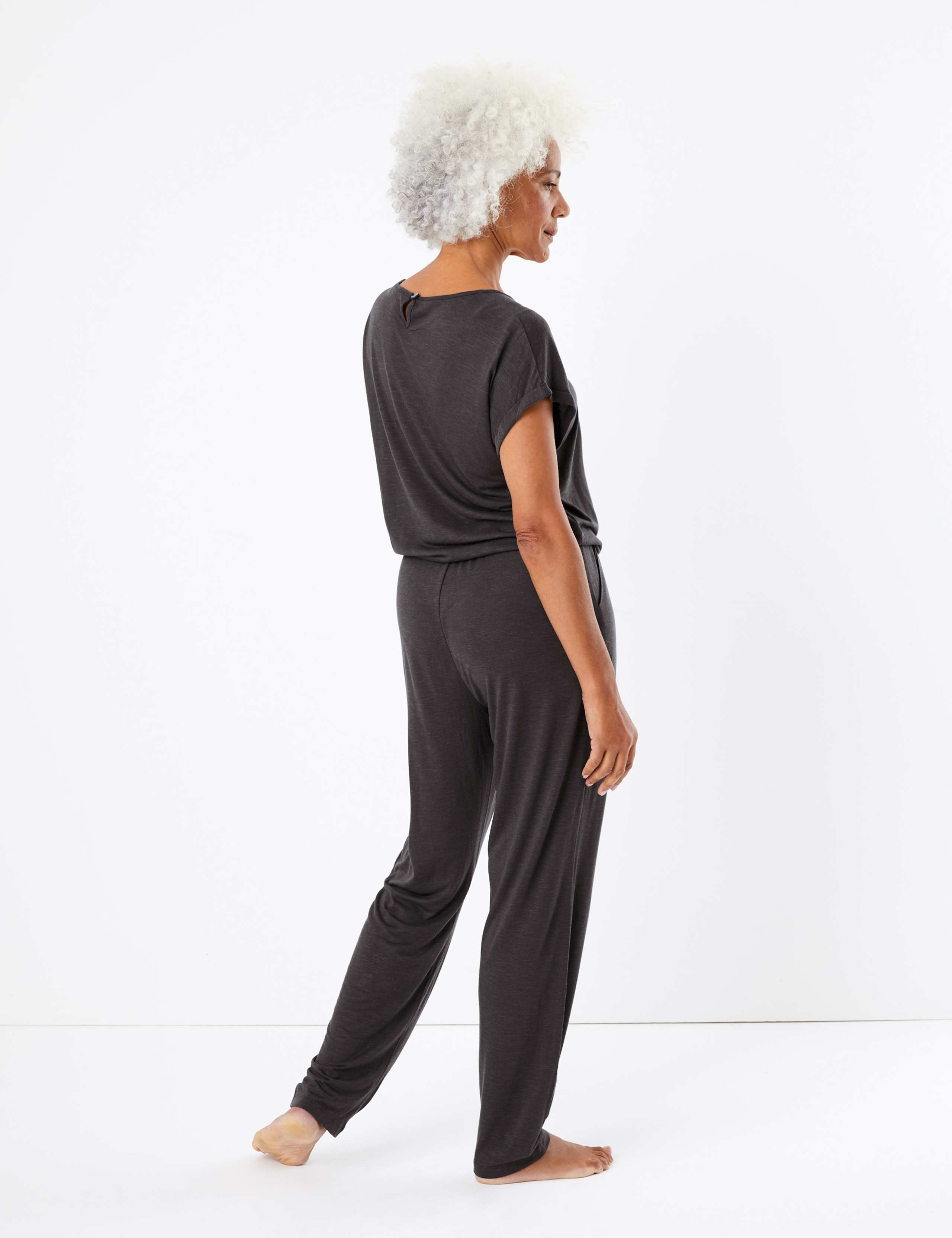 Jersey Wrap Short Sleeve Jumpsuit 3 of 4
