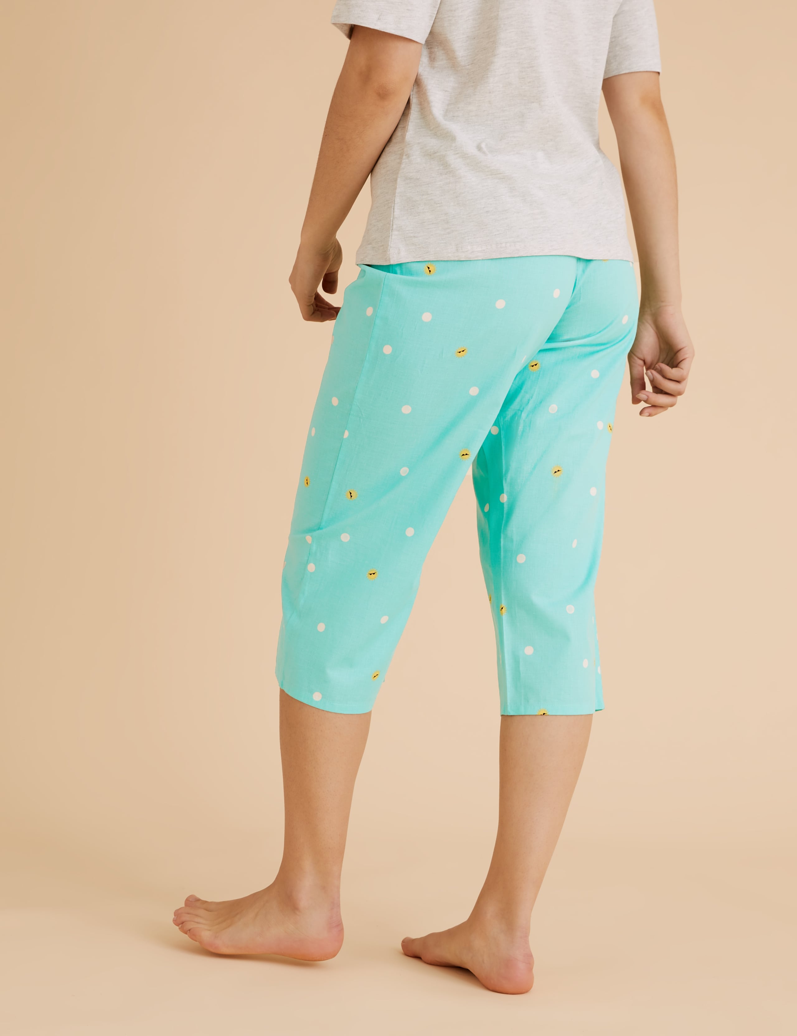 Pure Cotton Spot Cropped Pyjama Pant 3 of 6