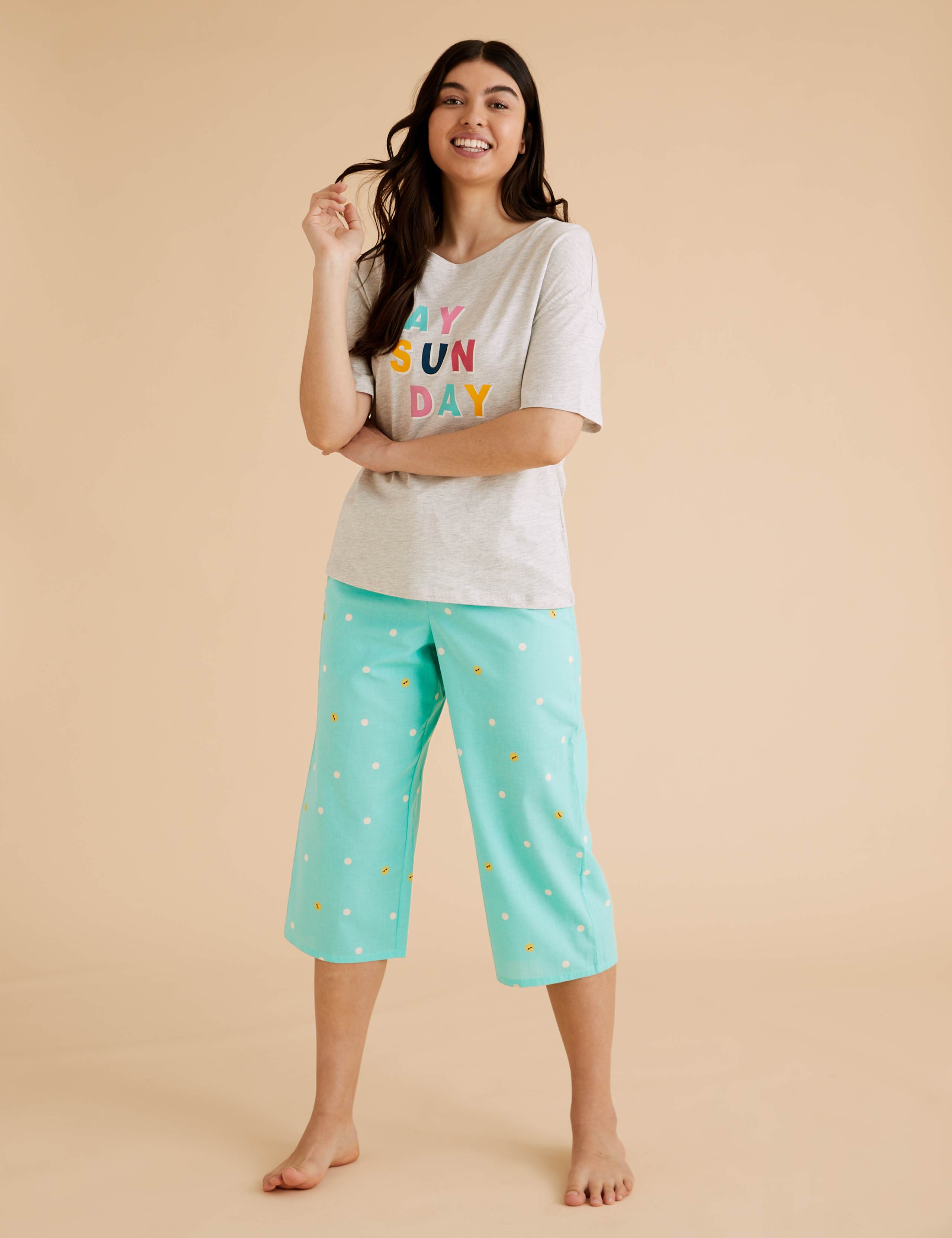 Pure Cotton Spot Cropped Pyjama Pant 4 of 6