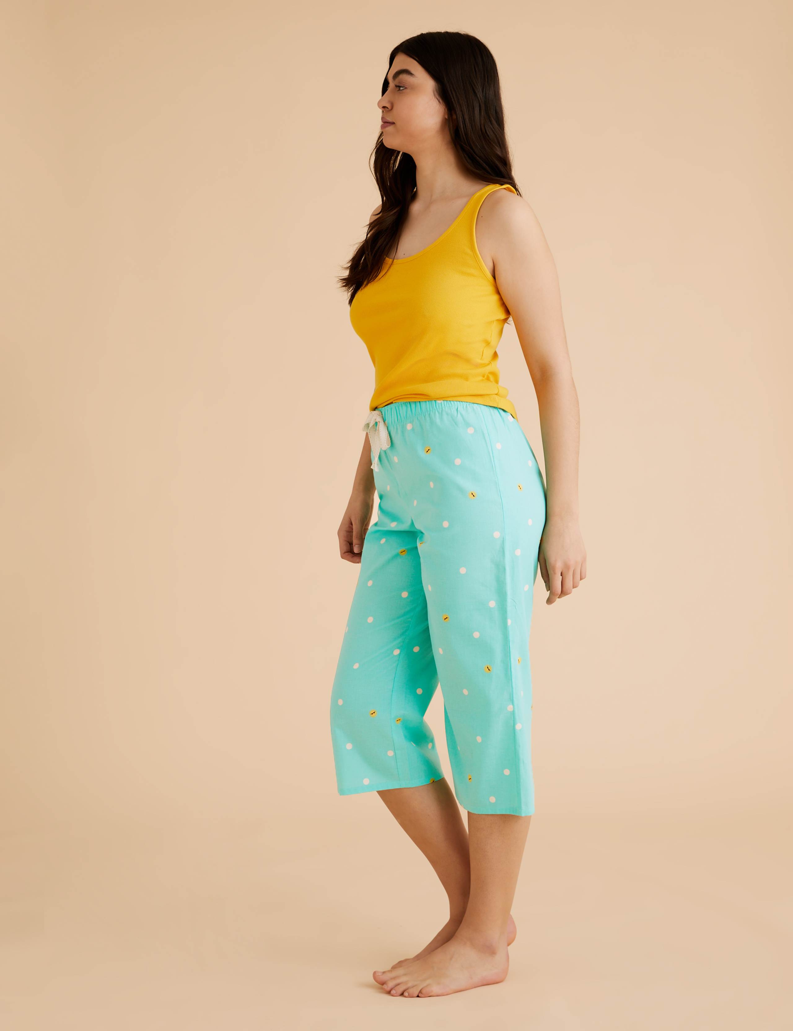 Pure Cotton Spot Cropped Pyjama Pant 6 of 6