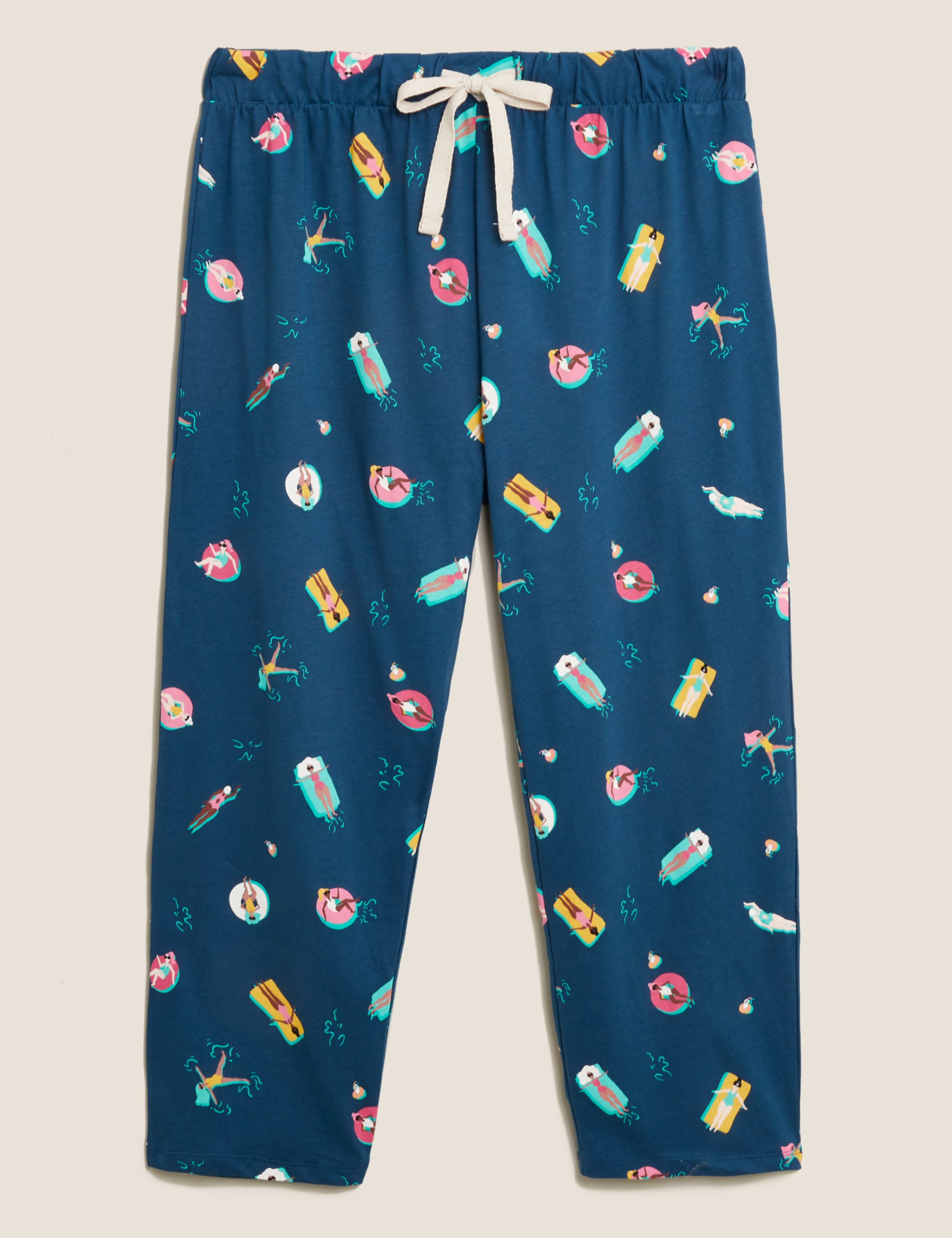 Pure Cotton Pool Print Cropped Pant 2 of 6
