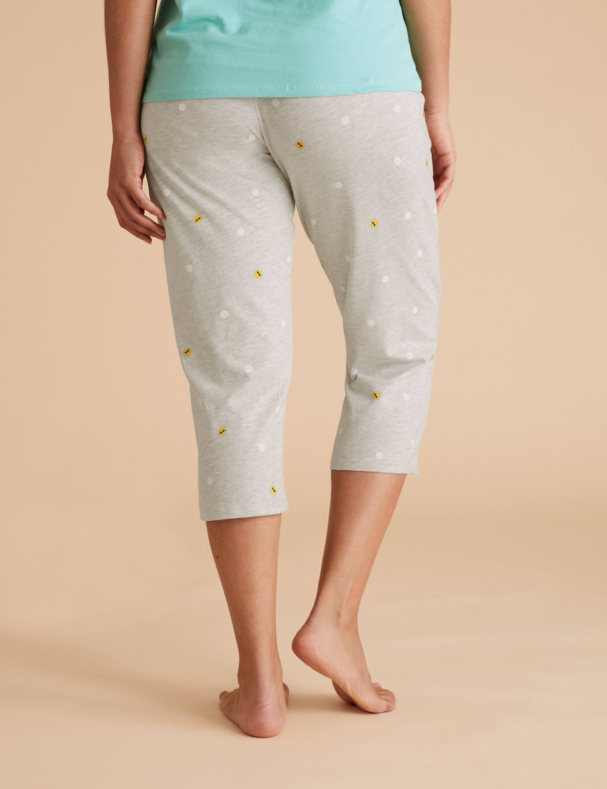 Cotton Rich Spot Cropped Pyjama Pant 5 of 5