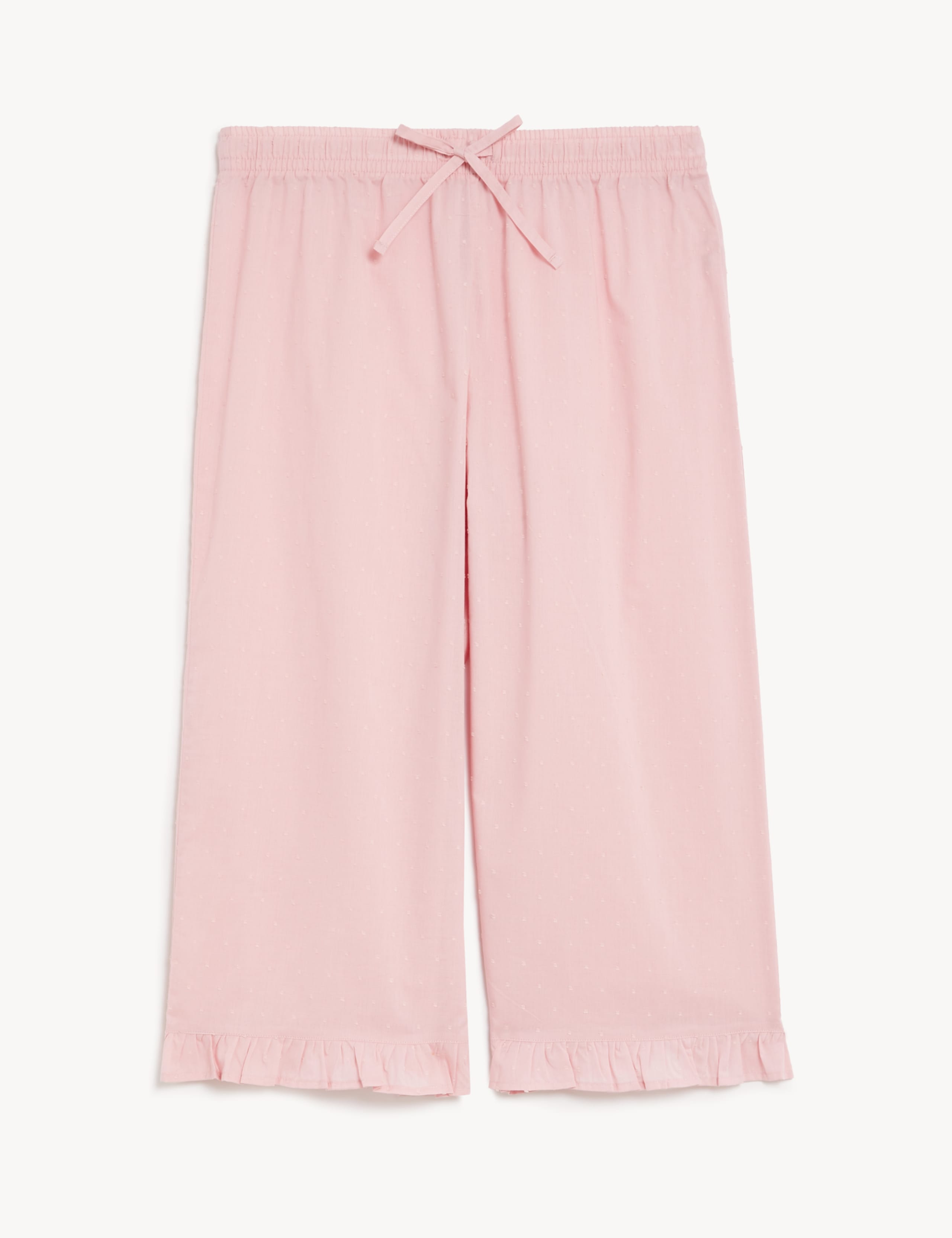 Pure Cotton Dobby Cropped Pyjama Bottoms 1 of 1
