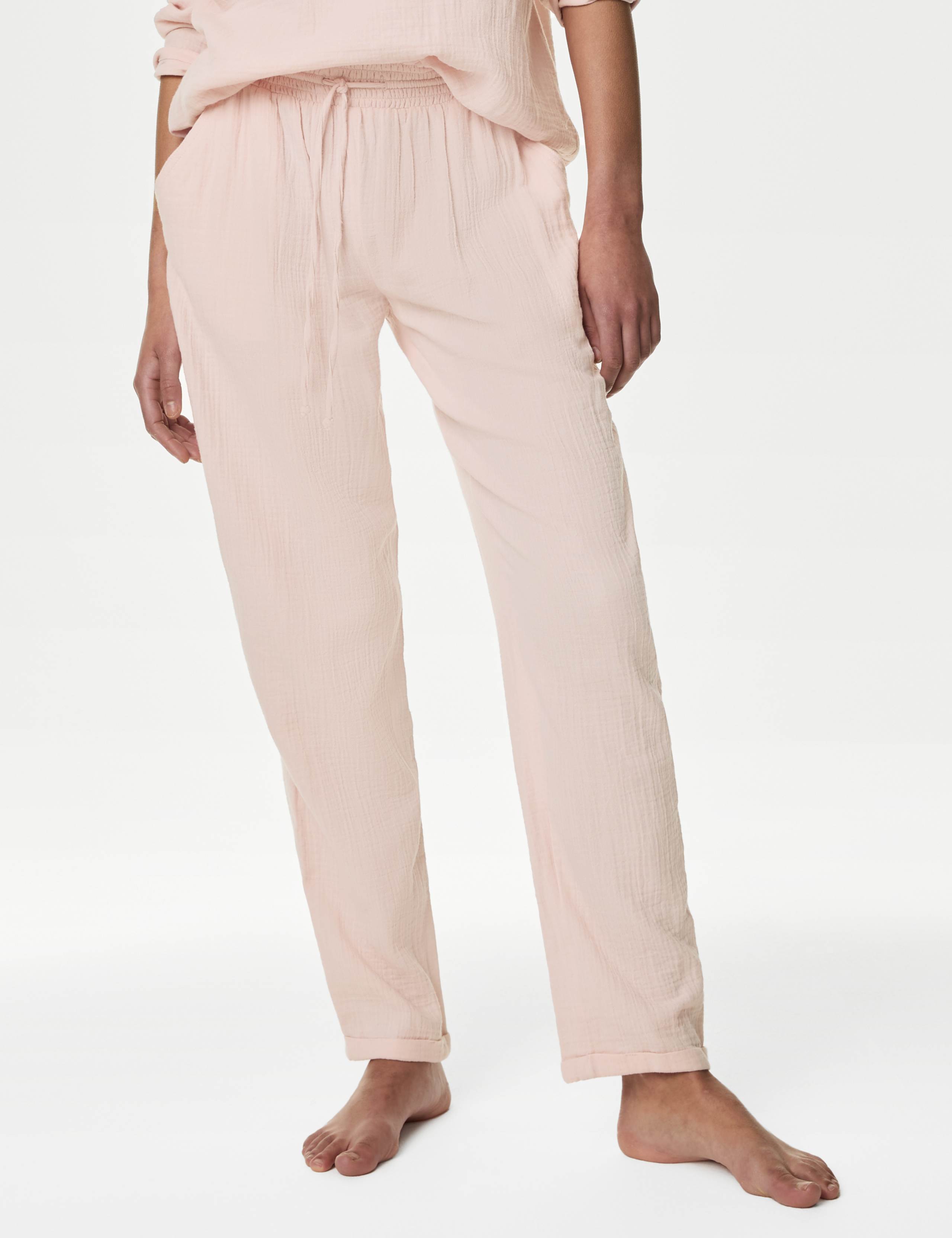 Pure Cotton Muslin Pyjama Bottoms 3 of 5