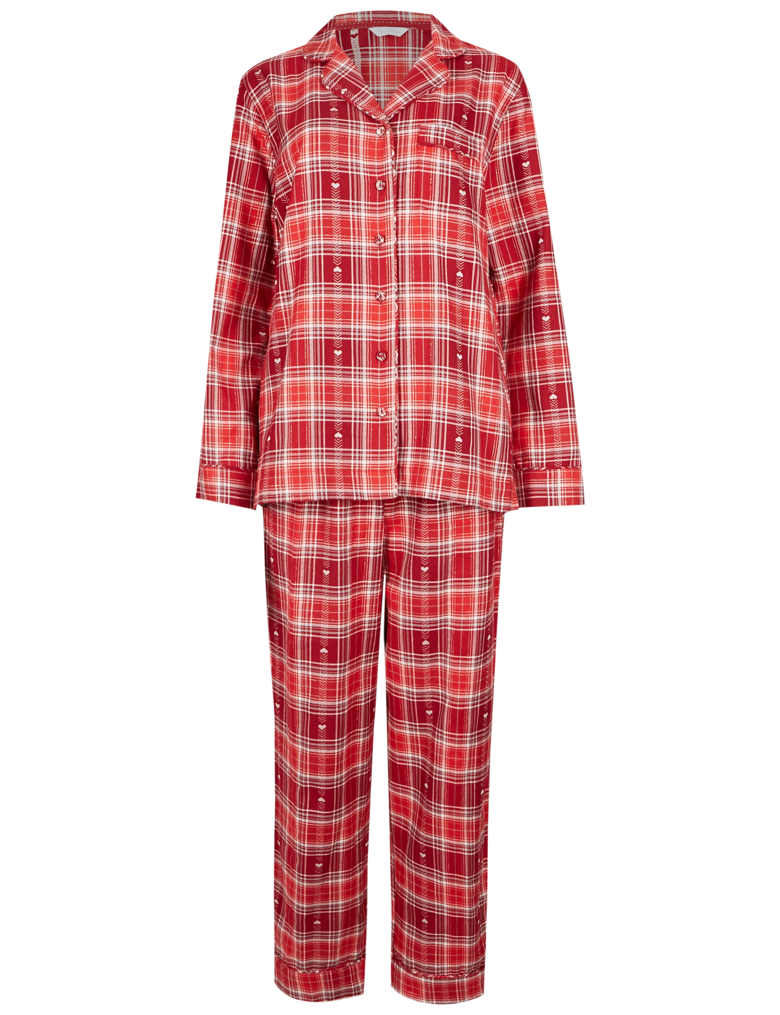 Checked Heart Revere Long Sleeve Pyjama Set 6 of 7