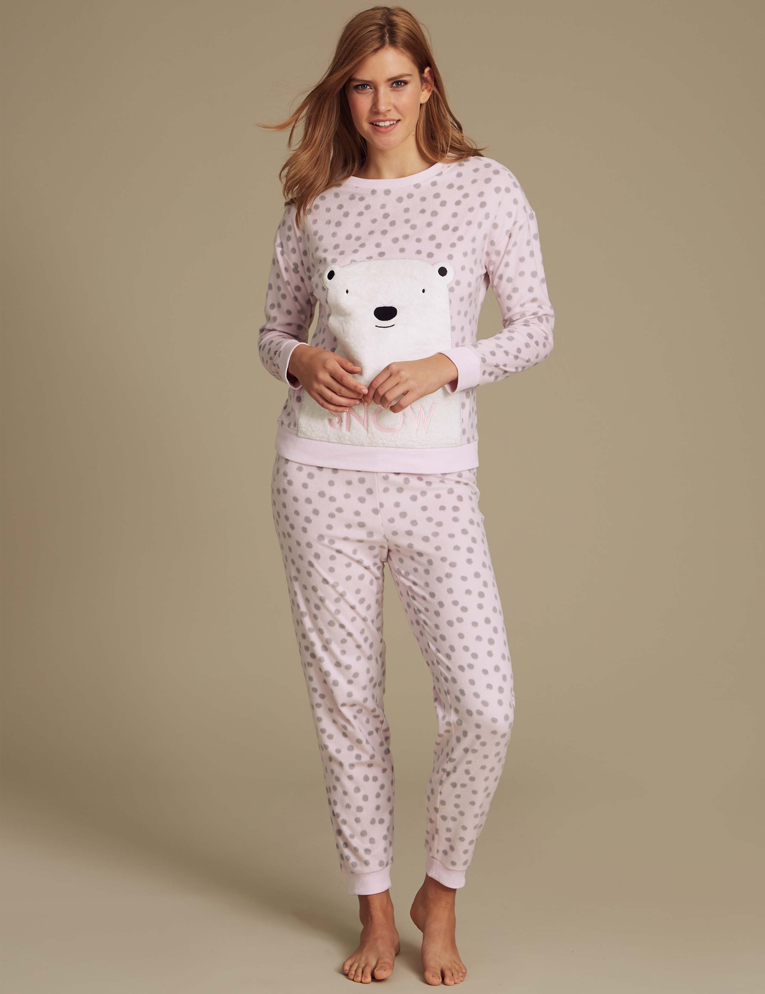 Fleece Printed Long Sleeve Pyjamas 1 of 6