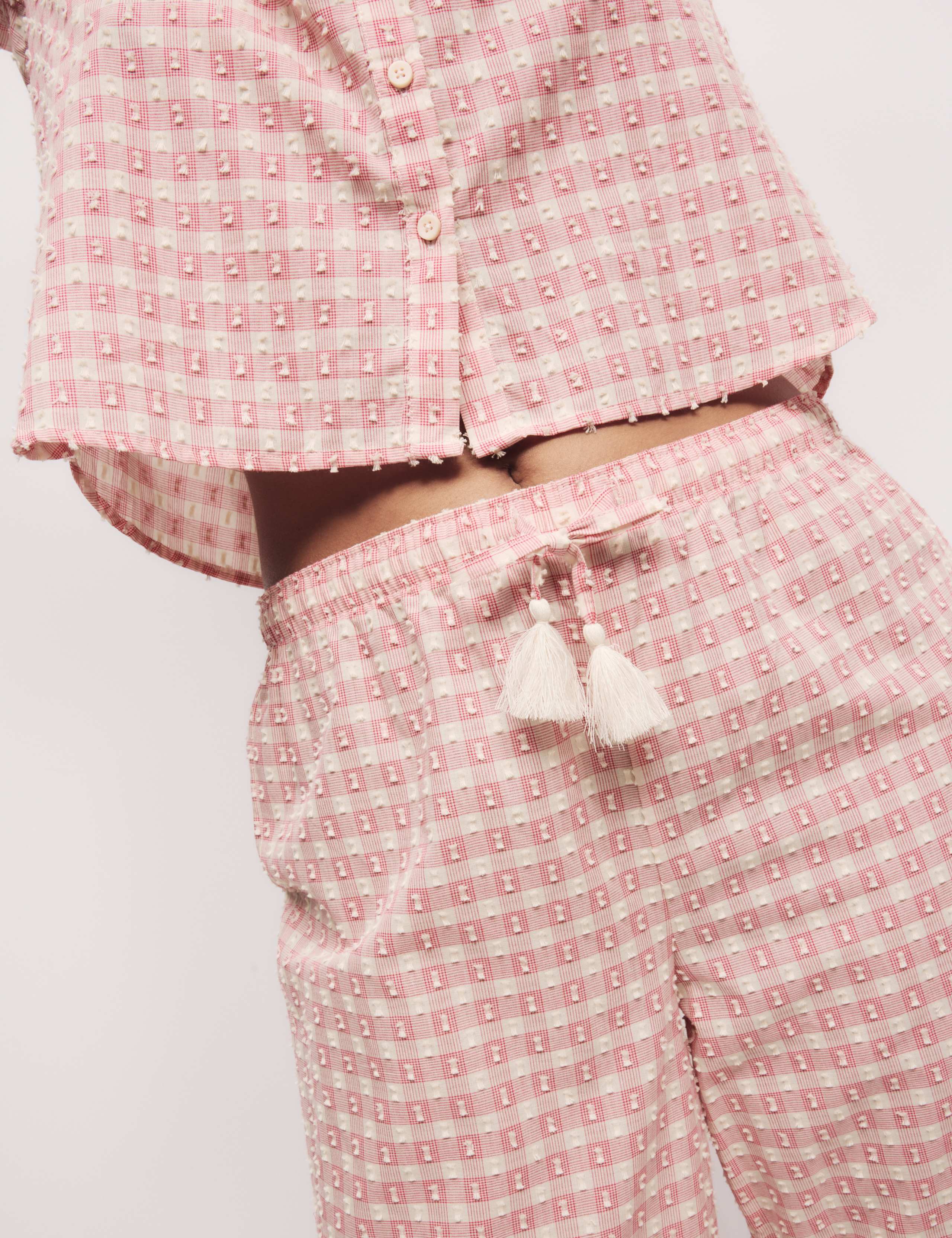 Pure Cotton Gingham Cropped Pyjama Bottoms 3 of 5
